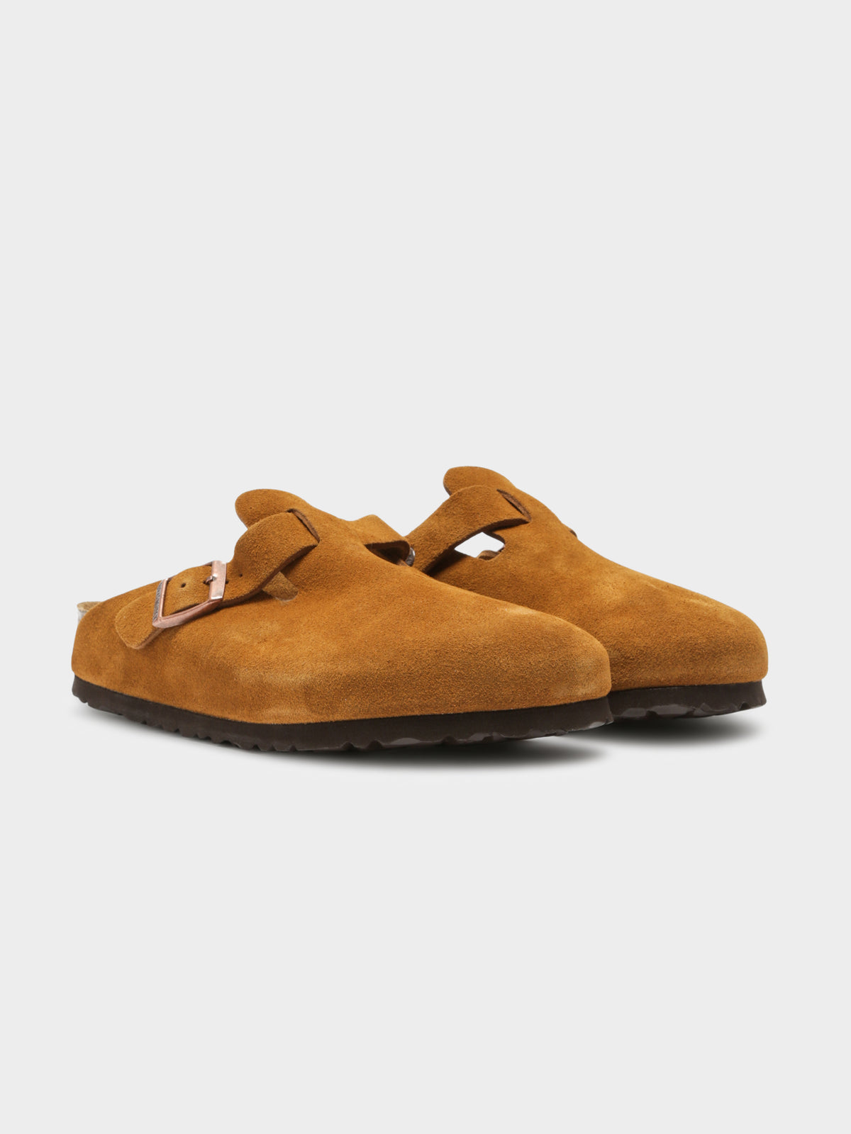 Unisex Boston Soft Footbed Slip-Ons in Mink Suede Leather