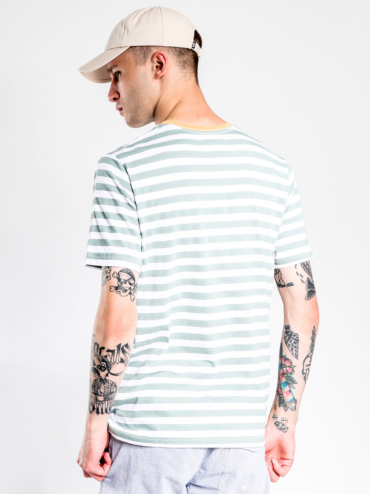 B Cools Retro T-Shirt in Teal &amp; White Stripe
