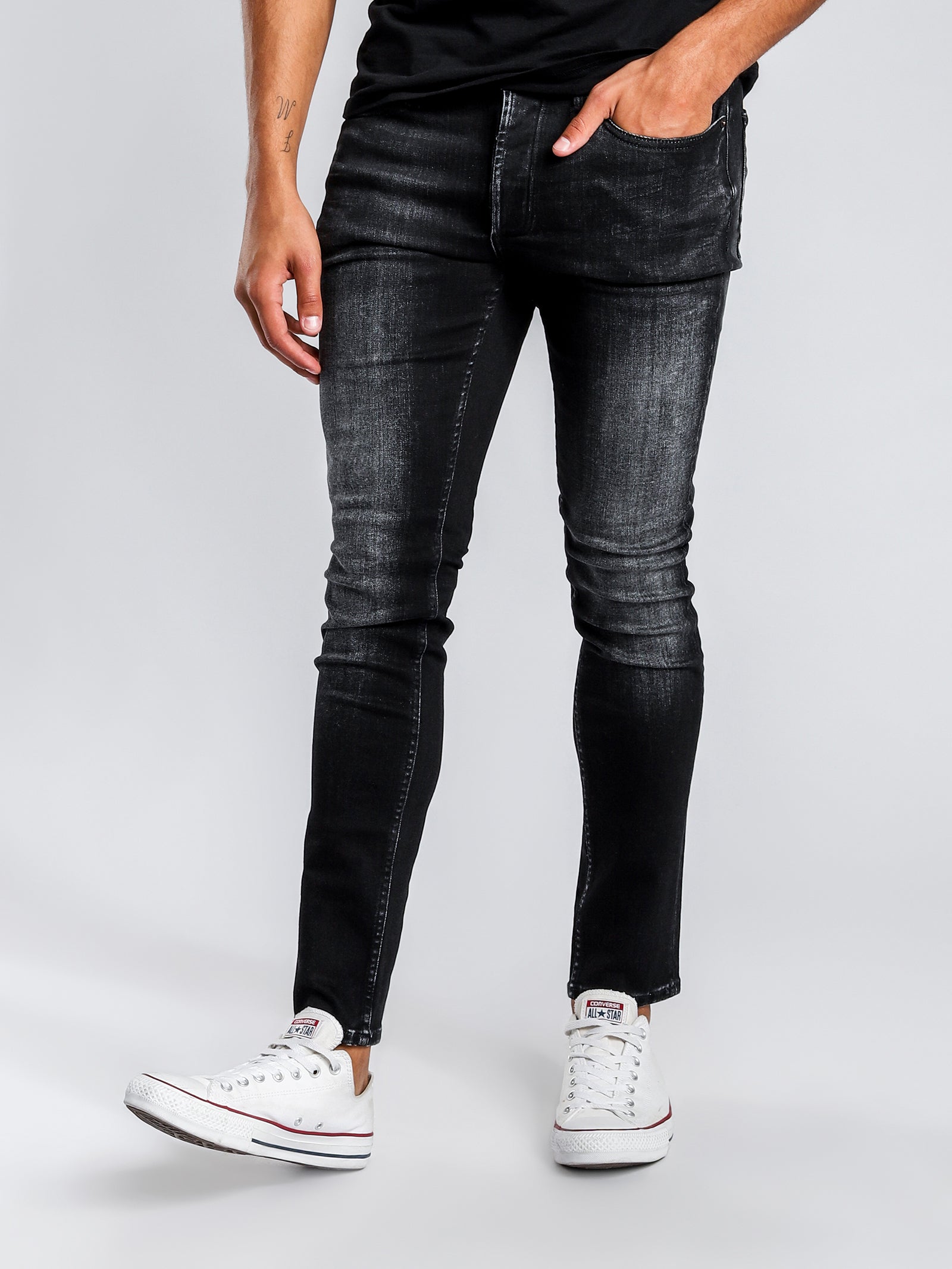 DENHAM 〜BOLT SKINNY FIT〜 denham BOLT Black Warp & Ecru Weft