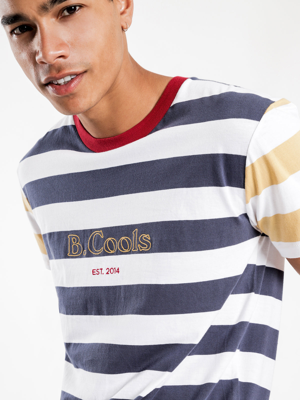B Cools Heritage T-Shirt in Navy Stripe