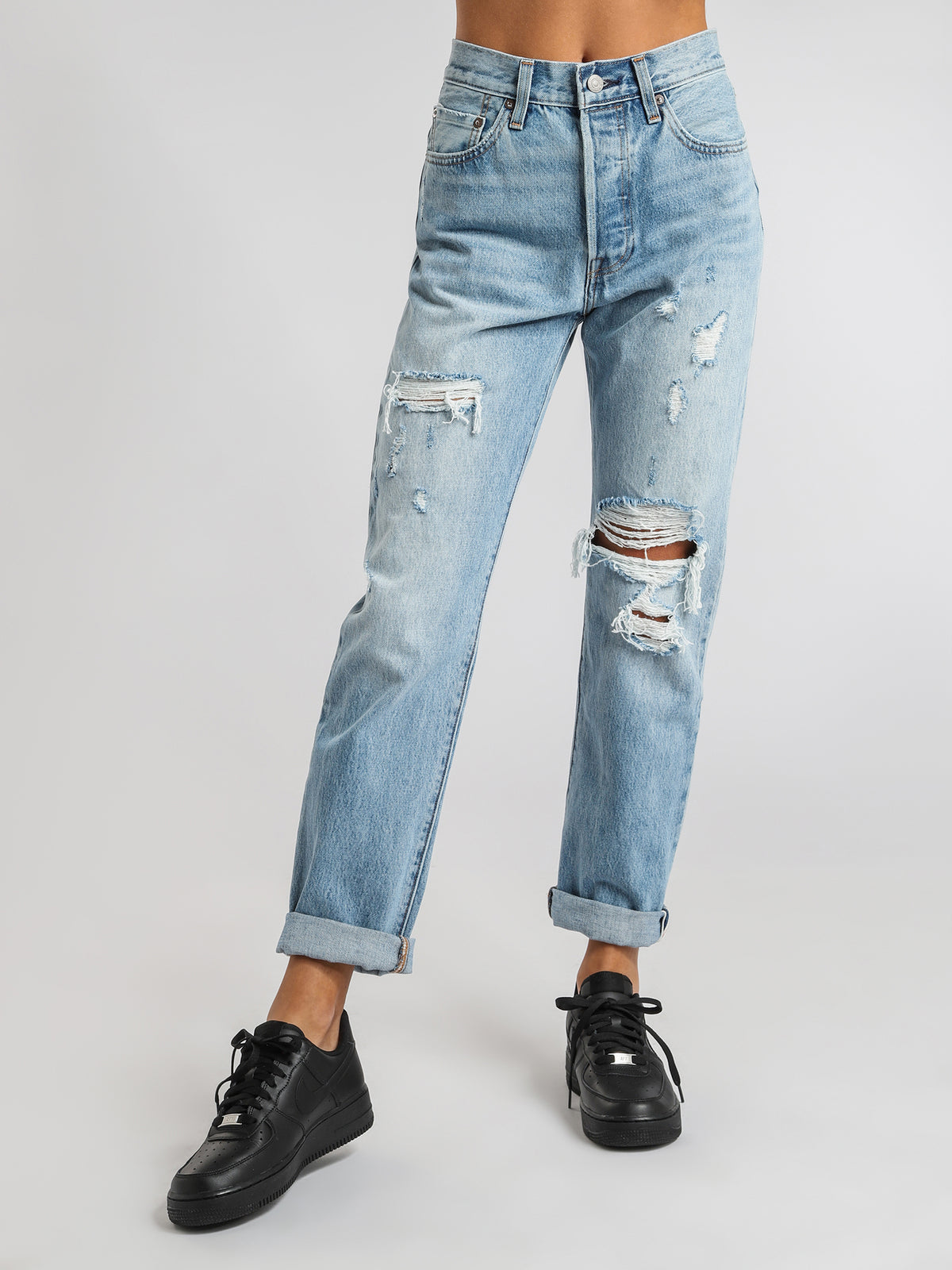 501 Straight Jeans For Womens in Lose The Edge Denim