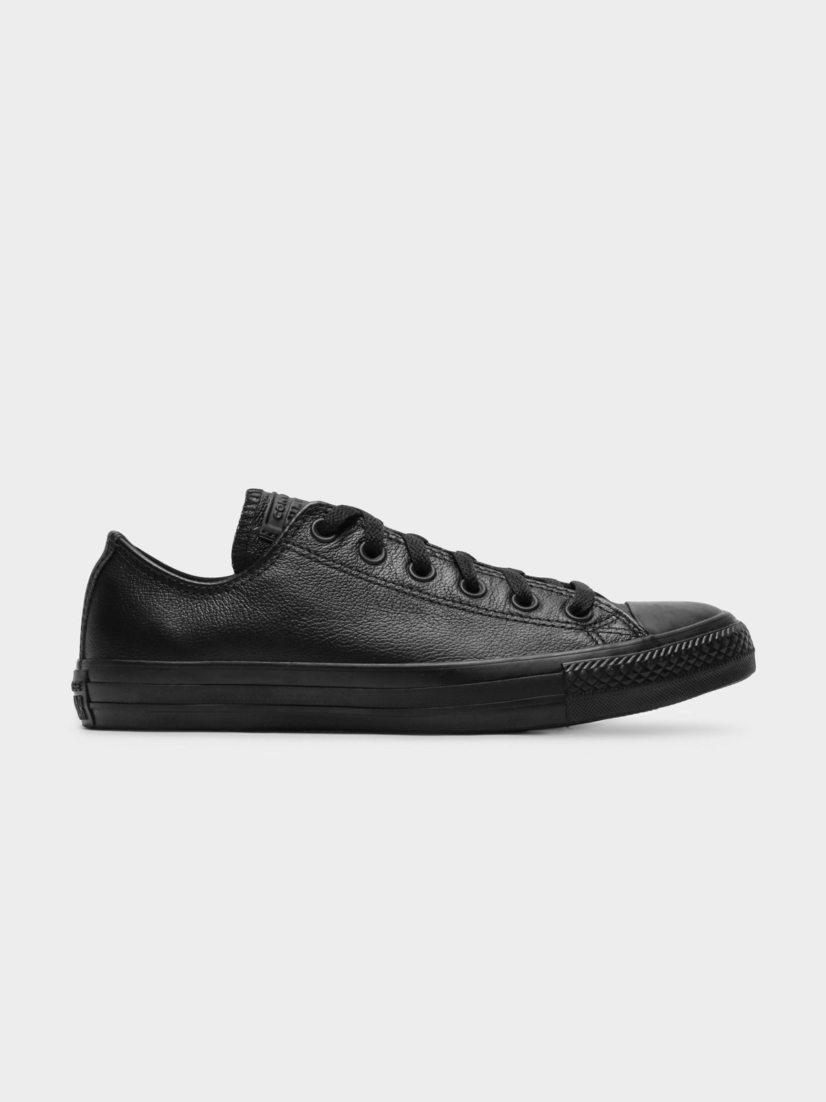 Unisex Chuck Taylor All Star Low Leather Mono Sneakers in Black