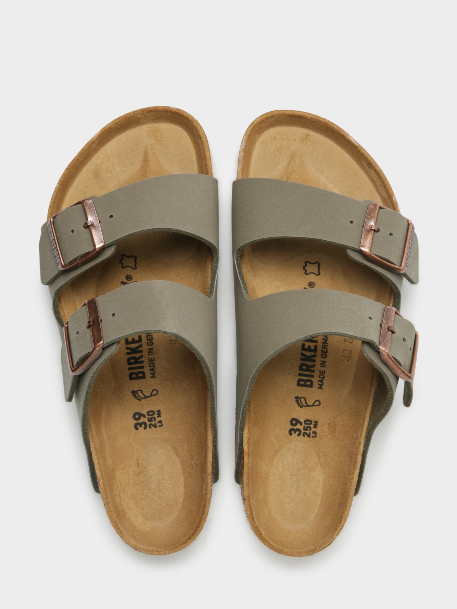 Birkenstock Unisex Arizona BirkiBuc Regular Width Stone