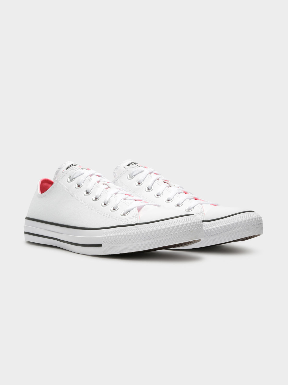 Unisex Chuck Taylor Ox All Star Sneakers in White &amp;amp; Electric Pink