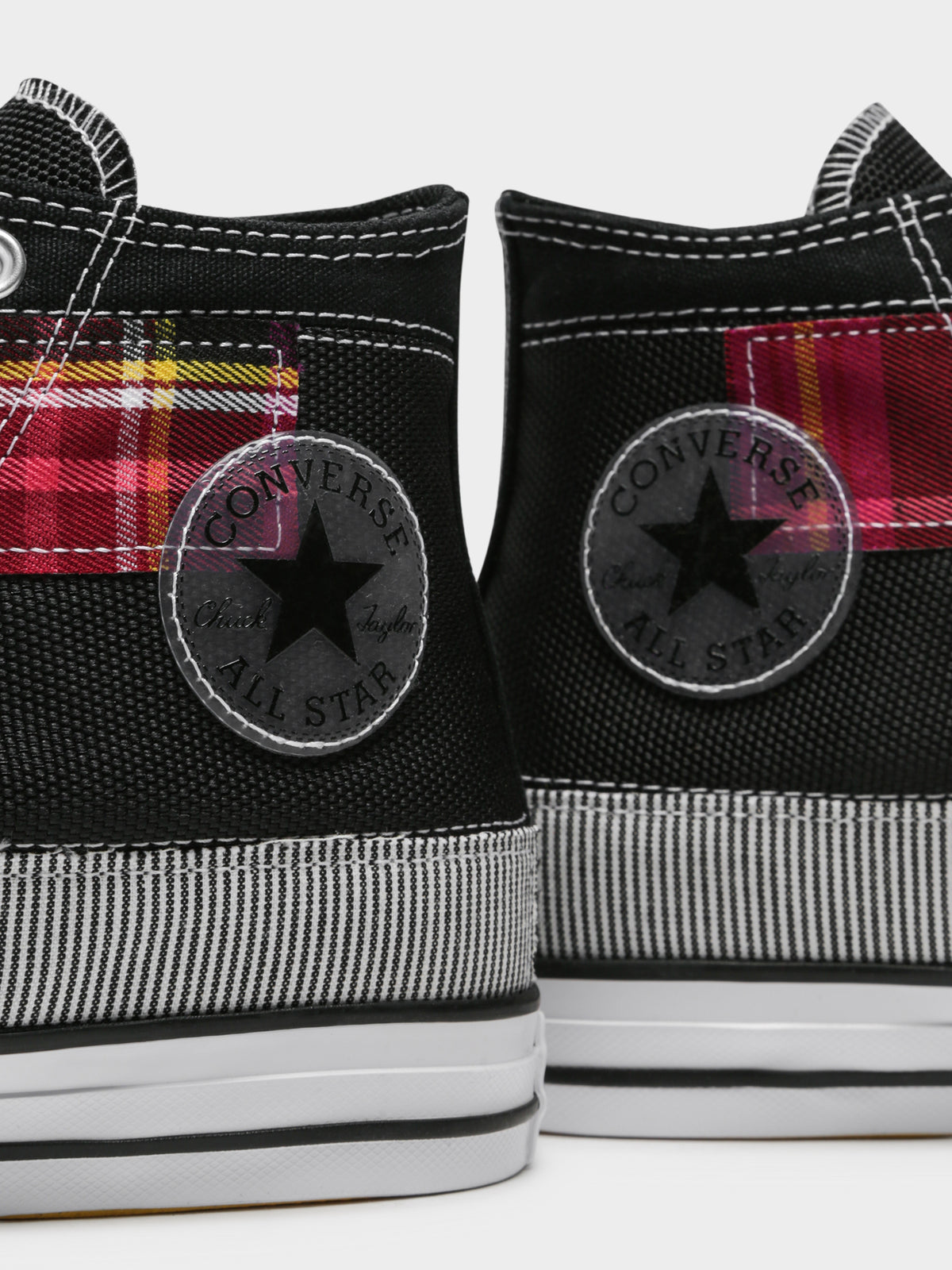 Unisex Converse Chuck Taylor All Star Patchwork High Top Sneakers in Black