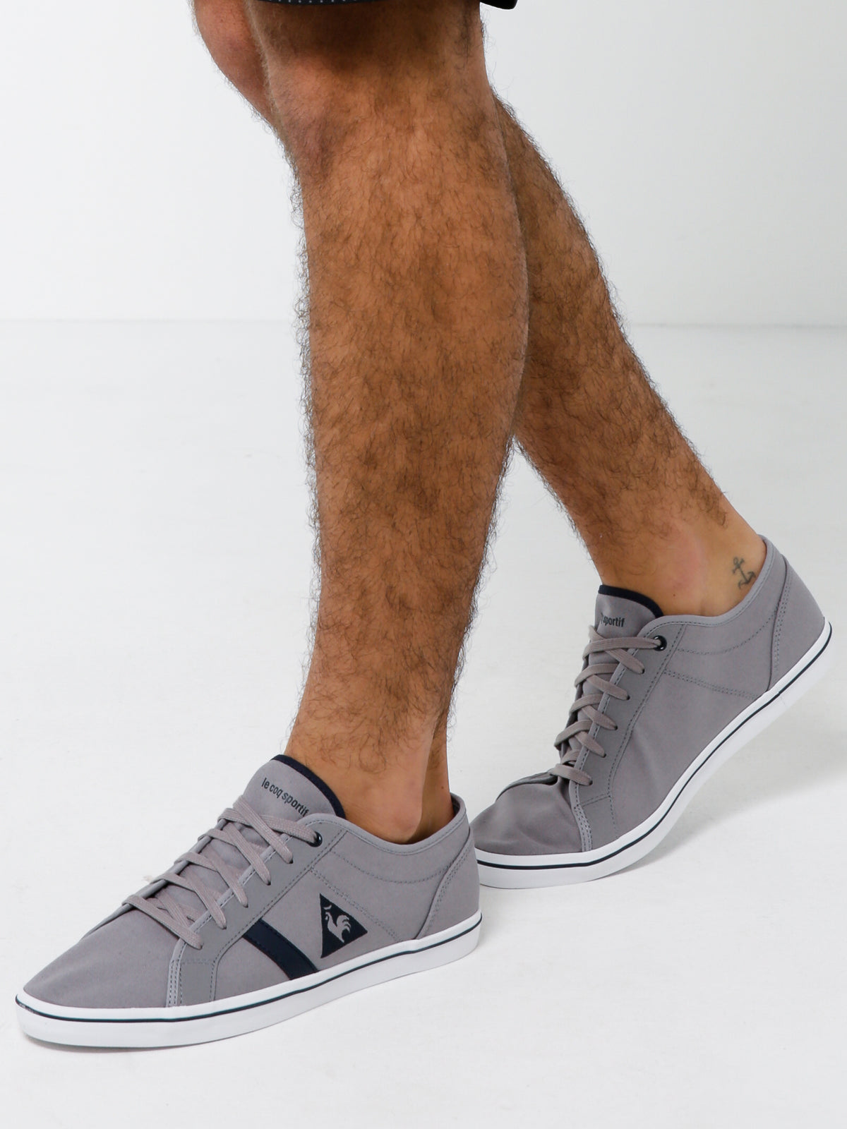 Mens Aceone Sneakers in Grey &amp;amp; Navy Canvas