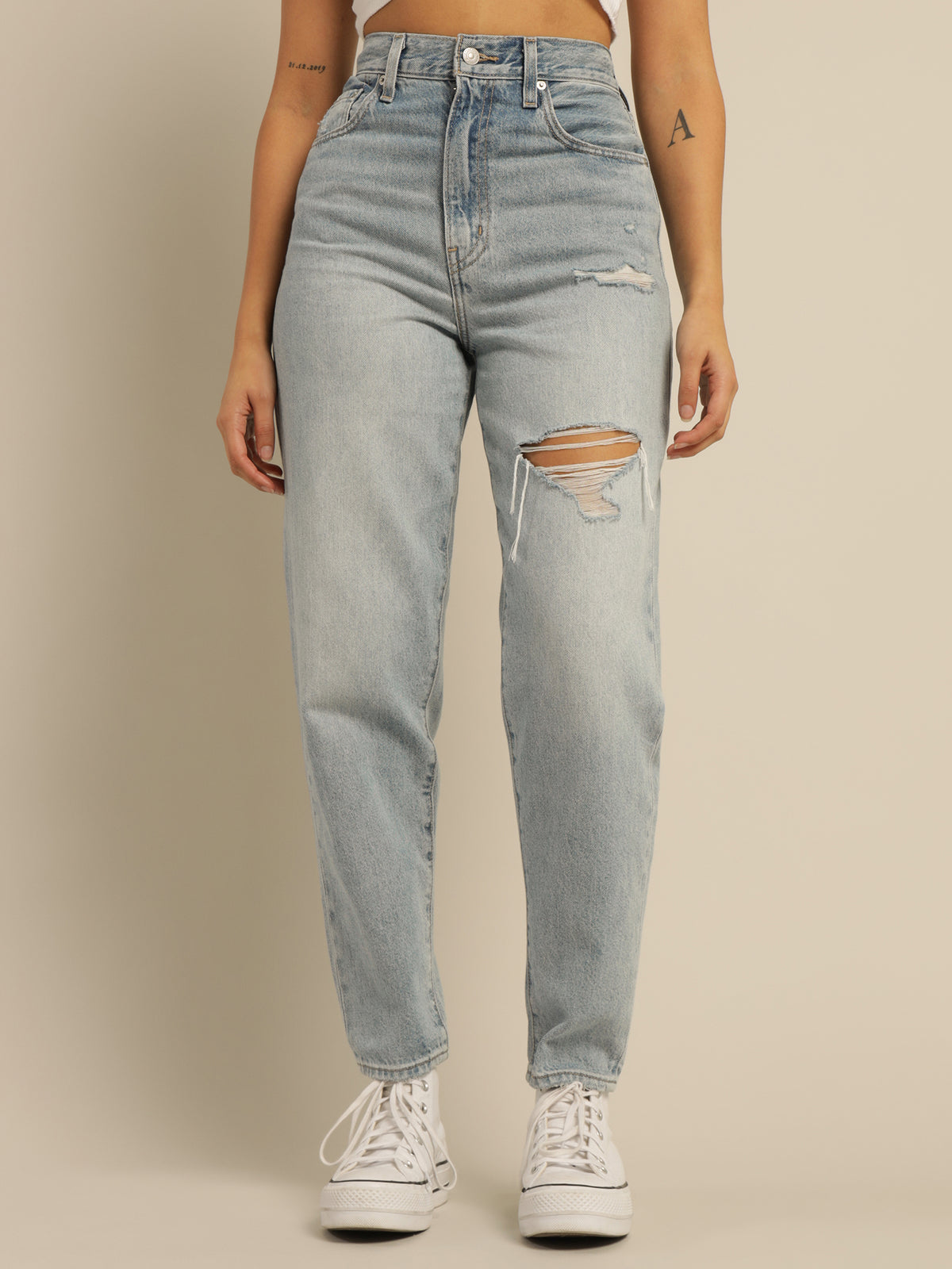 High Loose Tapered Jeans in Here to Stay Blue