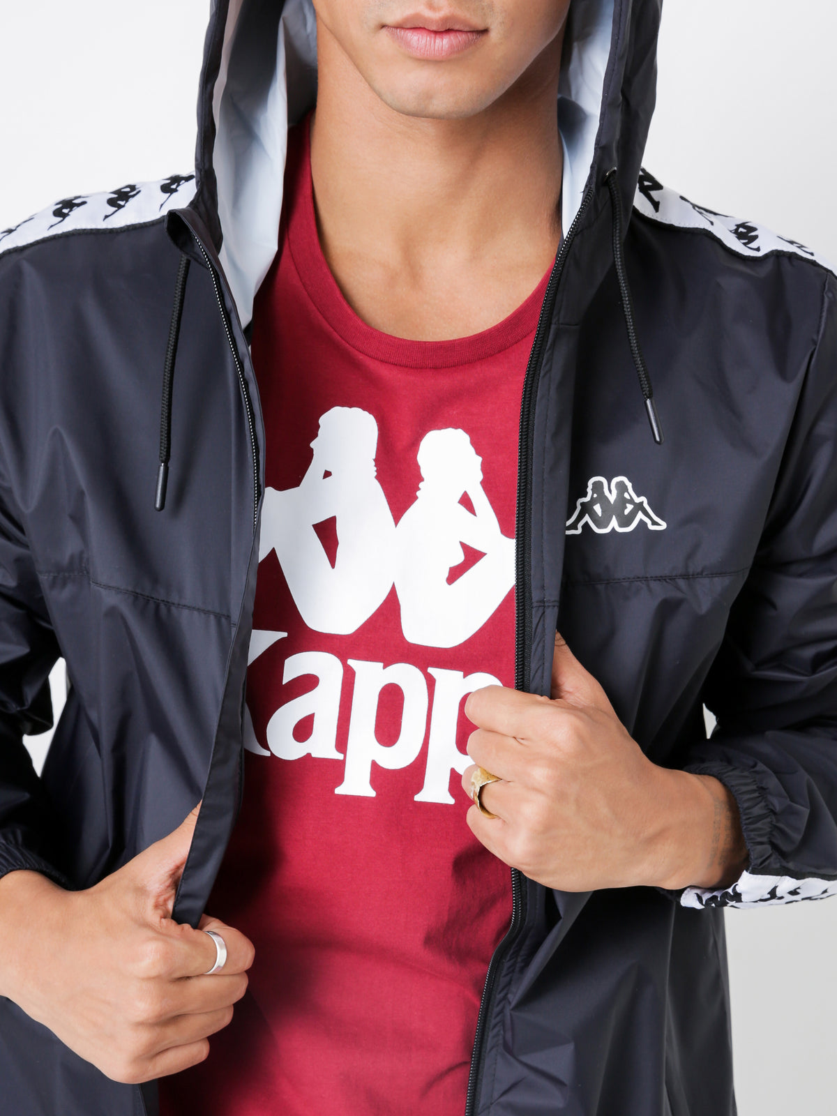 Kappa Banda Dawson Jacket | 901-Black-White
