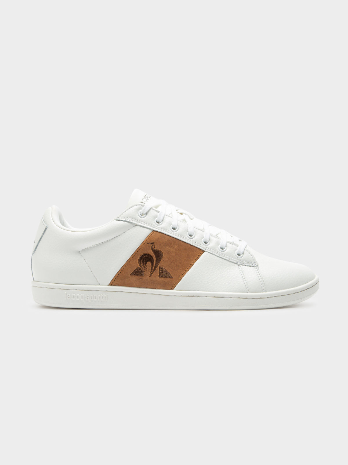 Mens Court Classic Sneakers in Optical White &amp; Brown