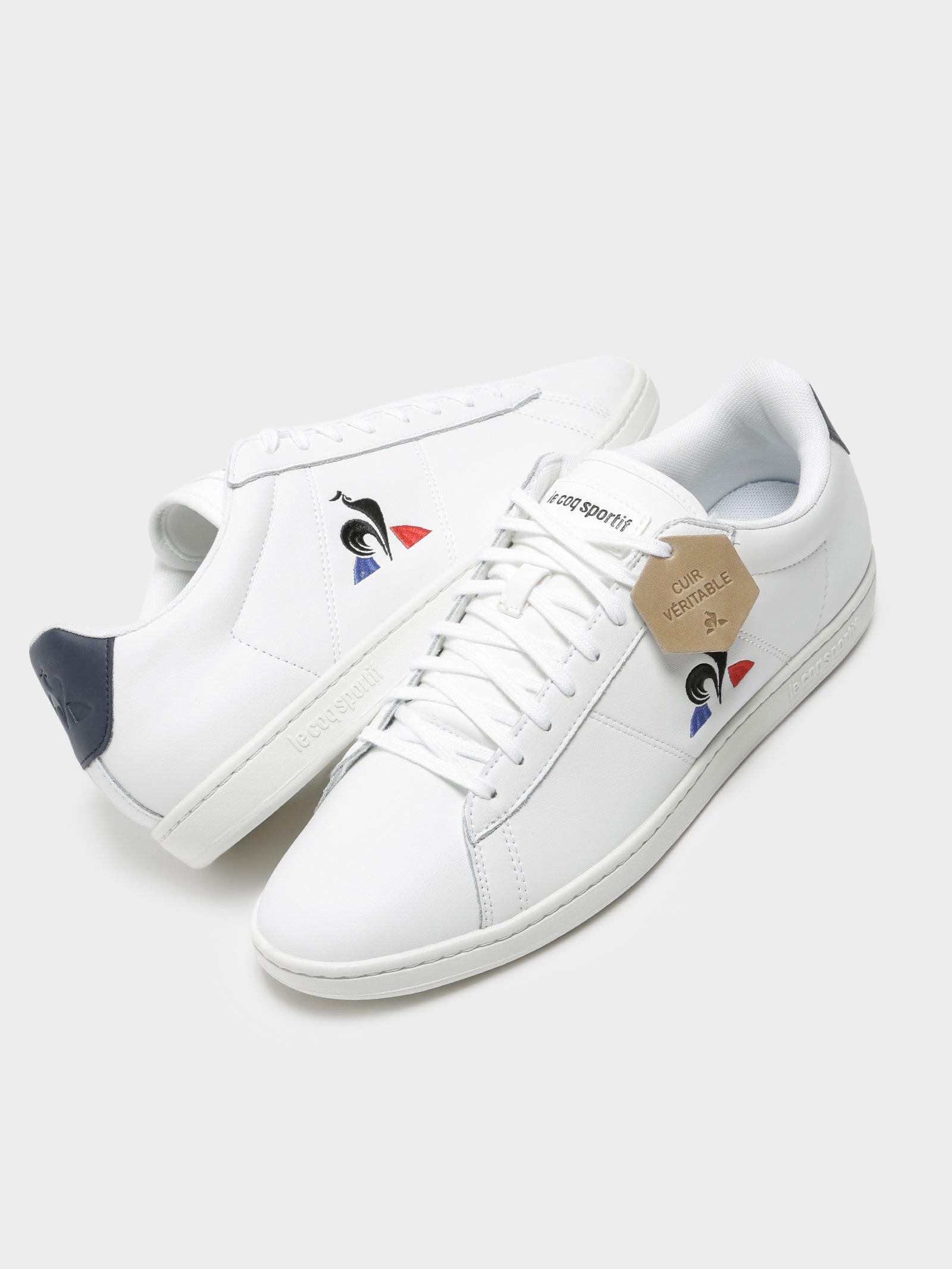 Zapatillas Le Coq Sportif Courtset - Unisex Adulto, Color Blanco Óptico/Azul Vestir, Talla 36