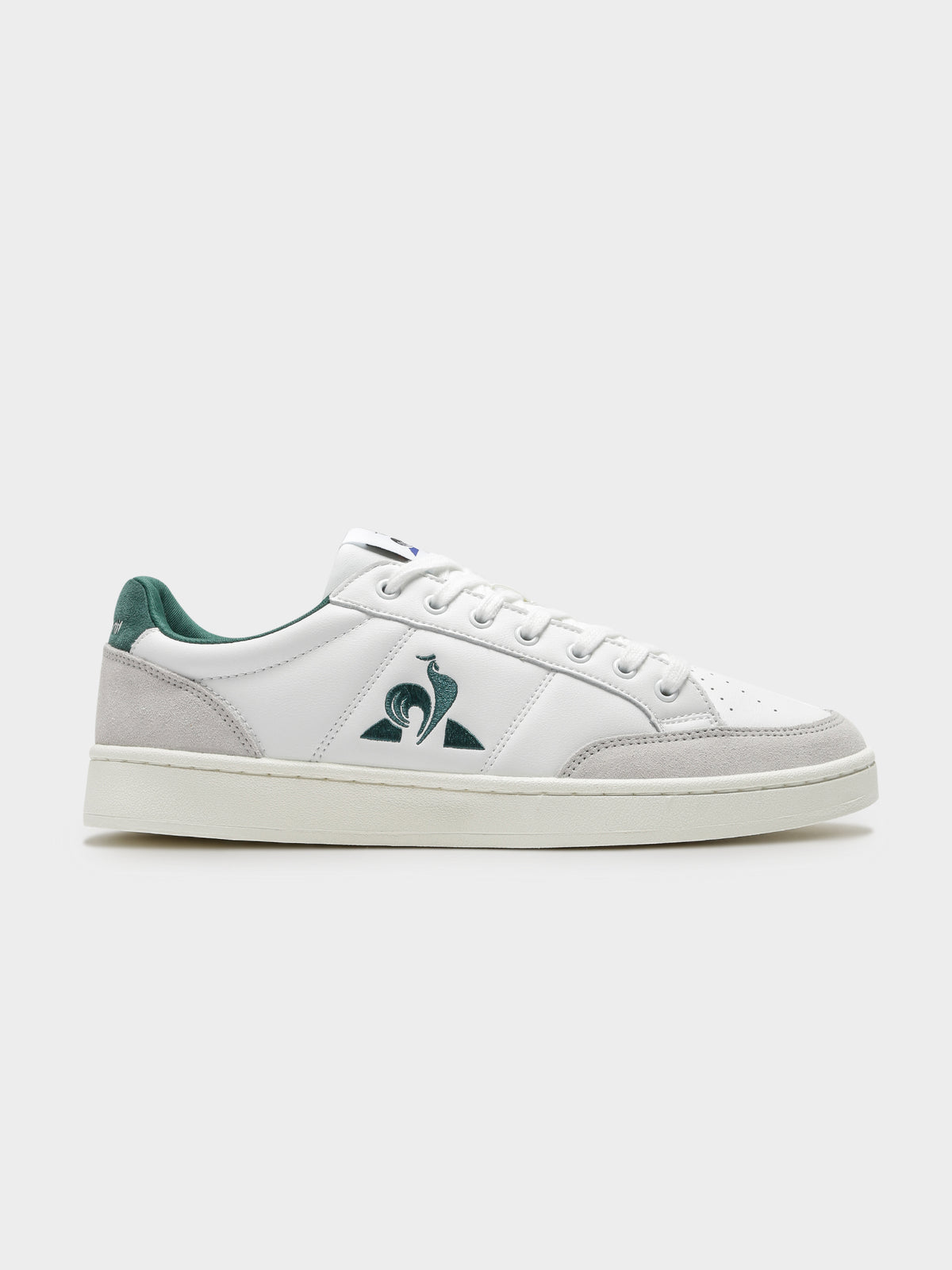 Mens Court Net Sneakers in Optical White &amp; Green