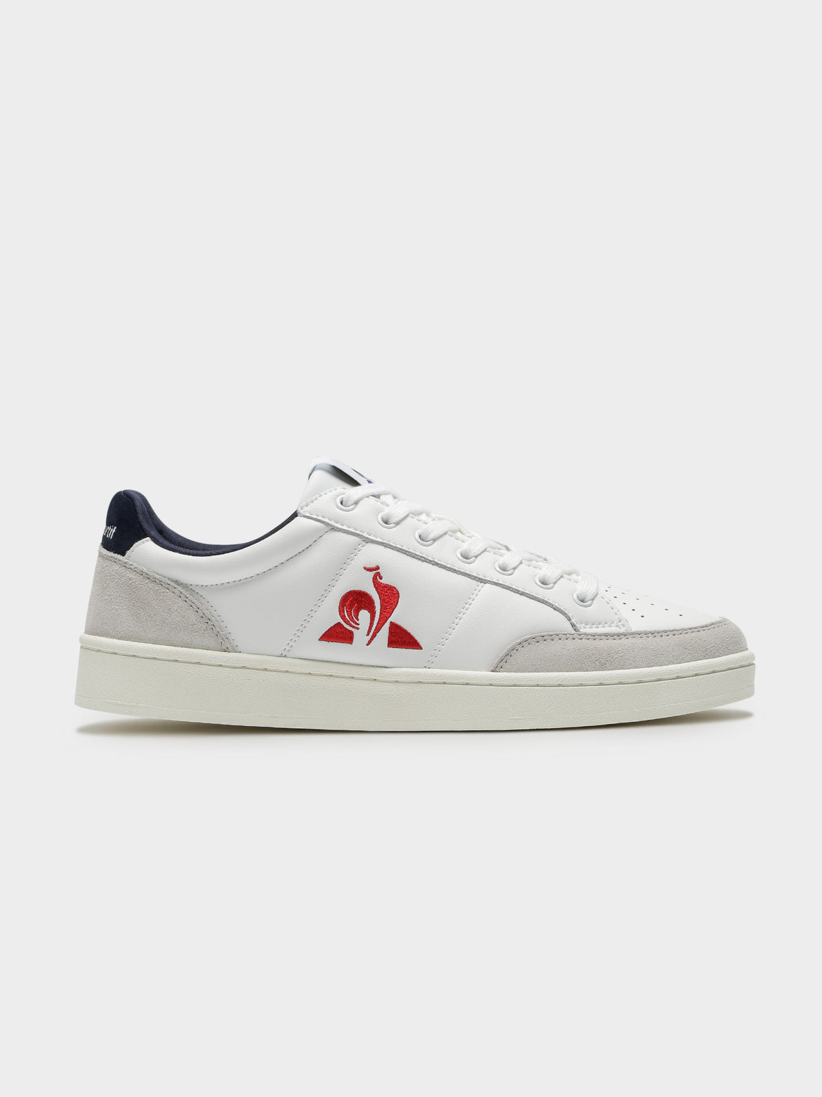 Mens Court Net Sneakers in Optical White &amp; Red
