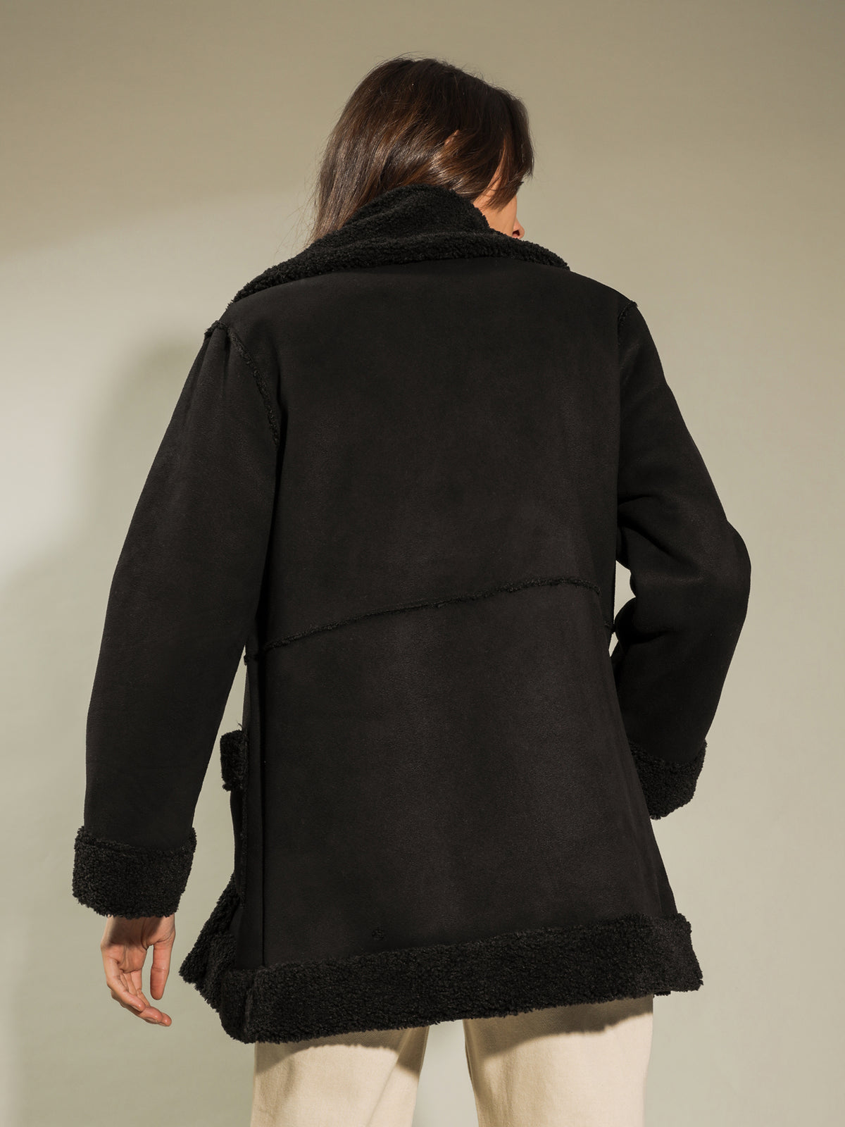 Shearling Coat in Black