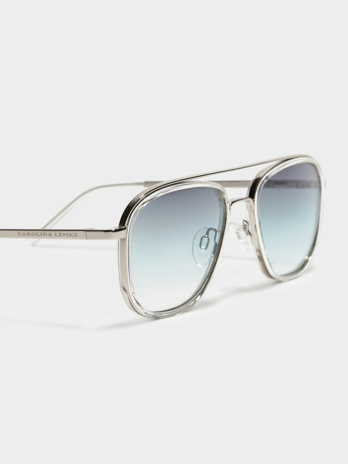 Clive Sunglasses in Gradient Turqoise and Silver