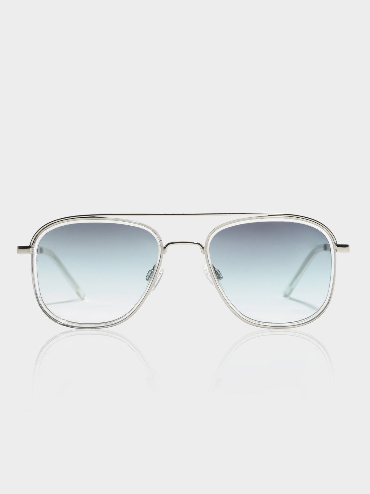Clive Sunglasses in Gradient Turqoise and Silver