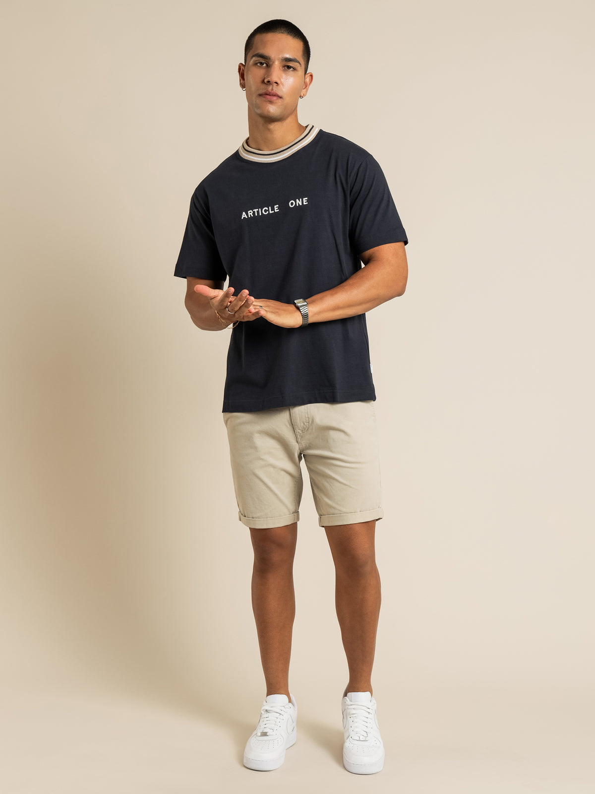Bolt Logo Short Sleeve T-Shirt in Midnight Navy