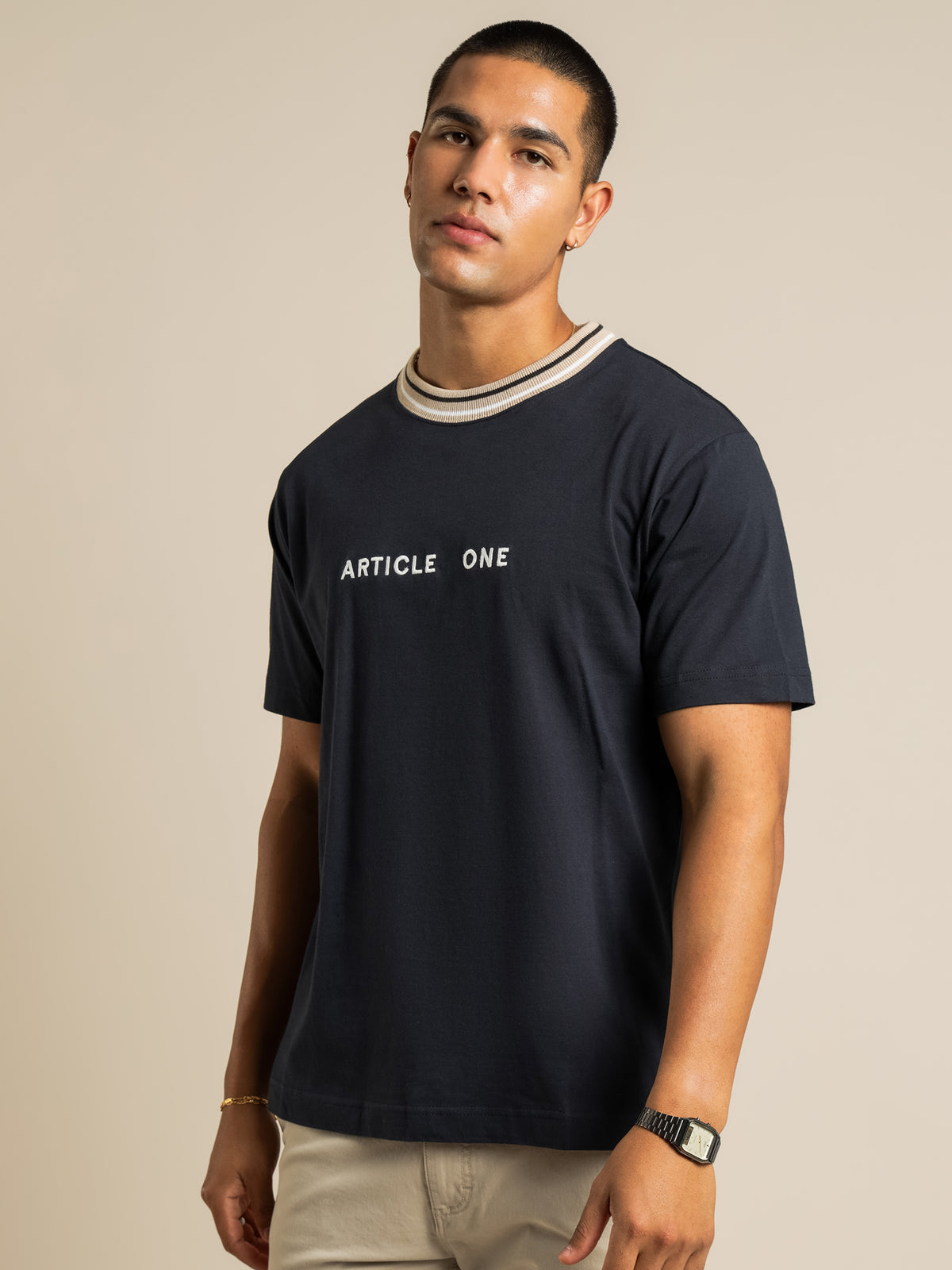 Bolt Logo Short Sleeve T-Shirt in Midnight Navy
