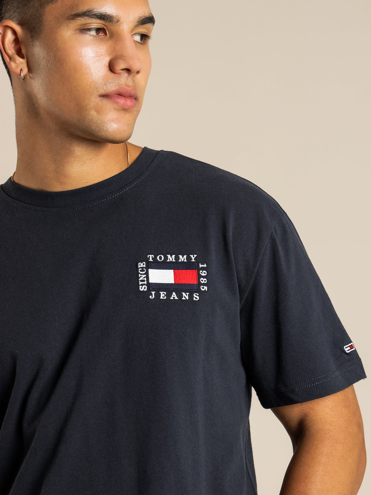 Boxy Flag T-Shirt in Navy
