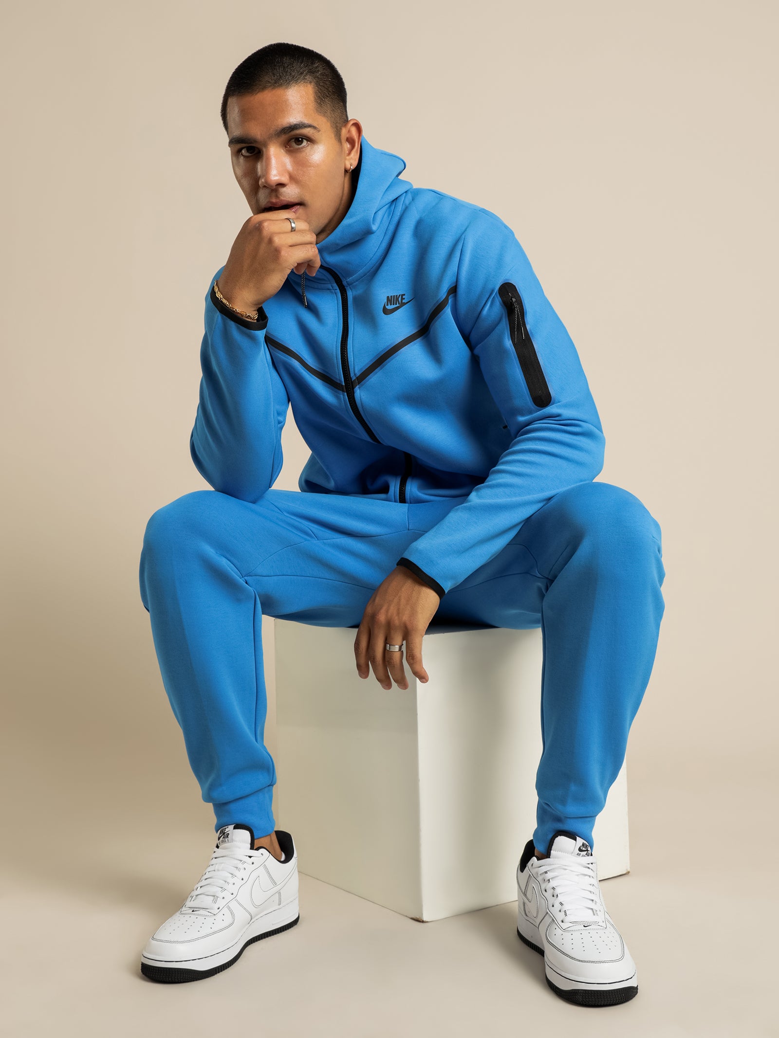 Nike Tracksuit Blue Tech Fleece Jacket Nike Tech Fleece Hooded