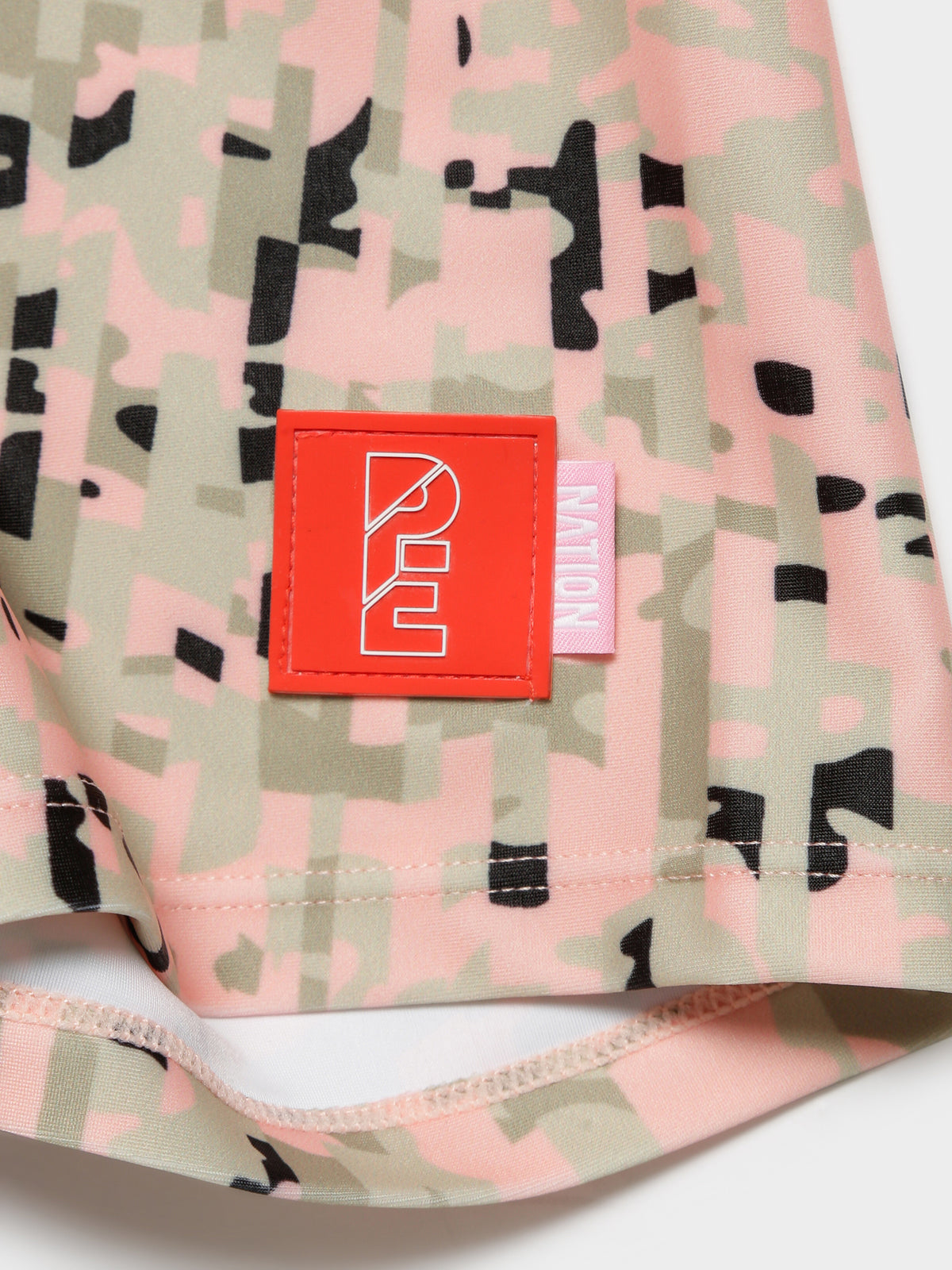 Combat Shorts in Green &amp; Pink Print