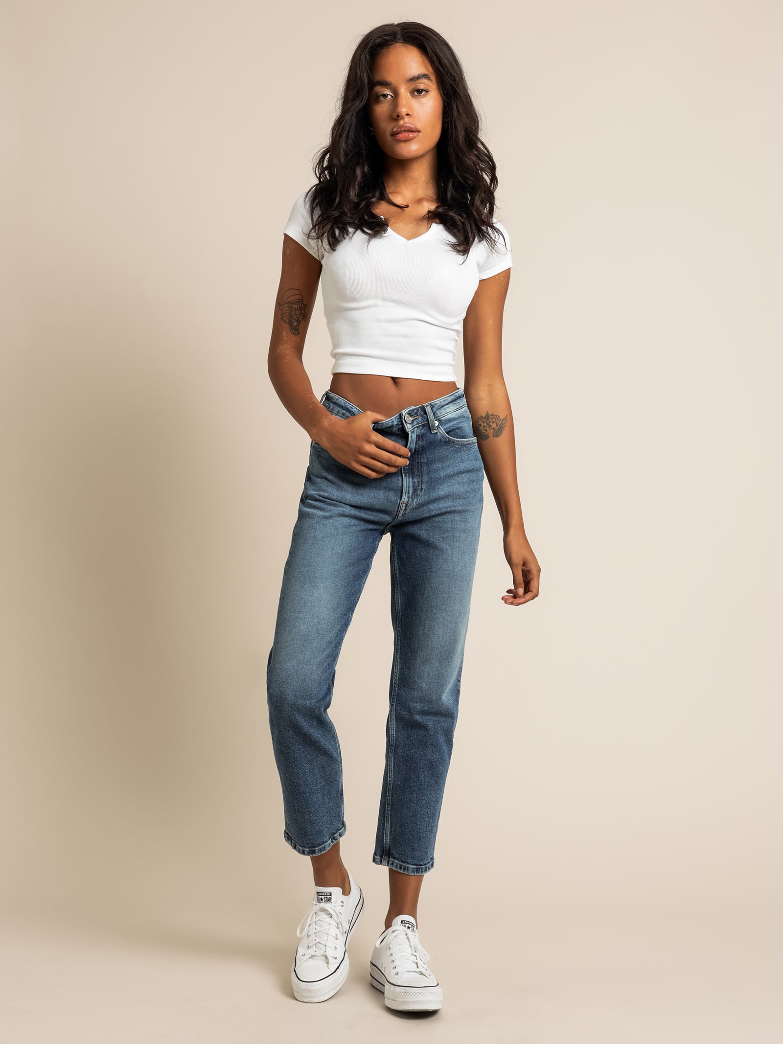 Harper High Rise Straight Leg Ankle Jeans