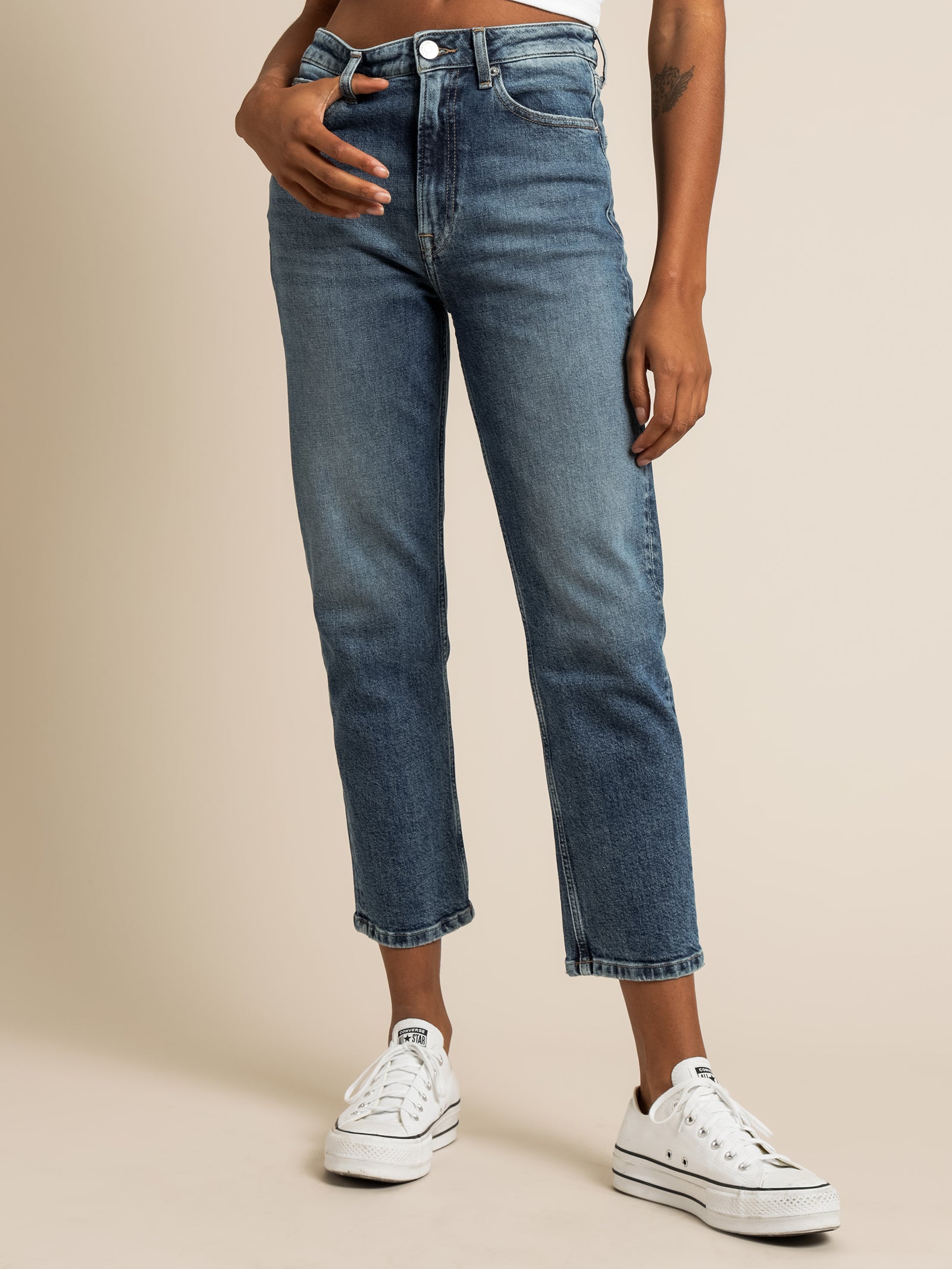 Harper High Rise Straight Leg Ankle Jeans