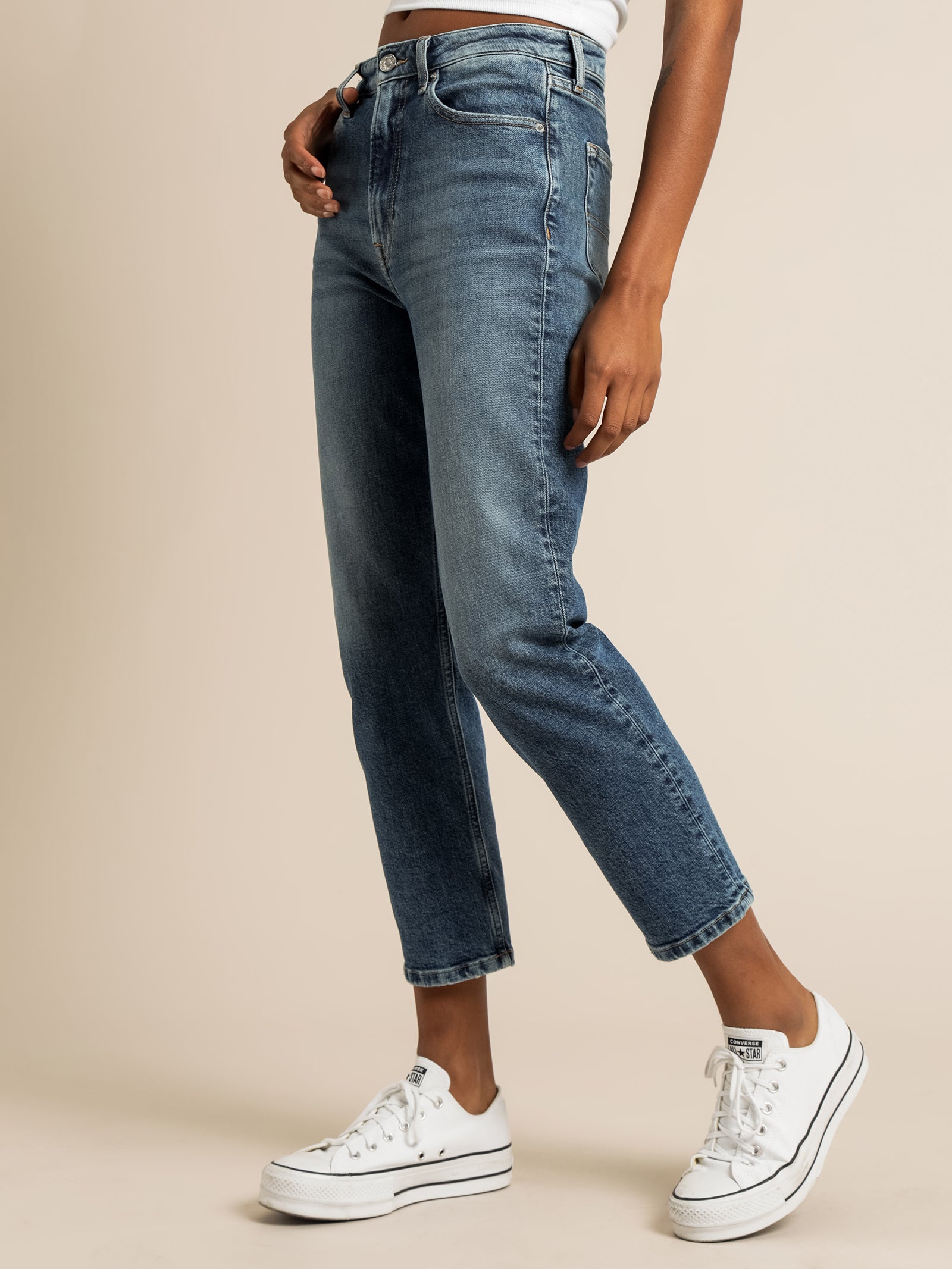 Harper High Rise Straight Leg Ankle Jeans