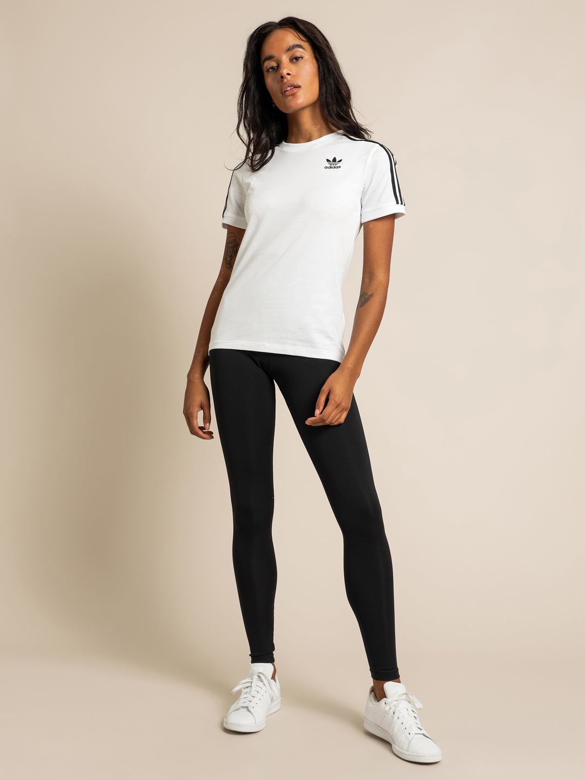 Adidas 3 Stripes T-Shirt | White