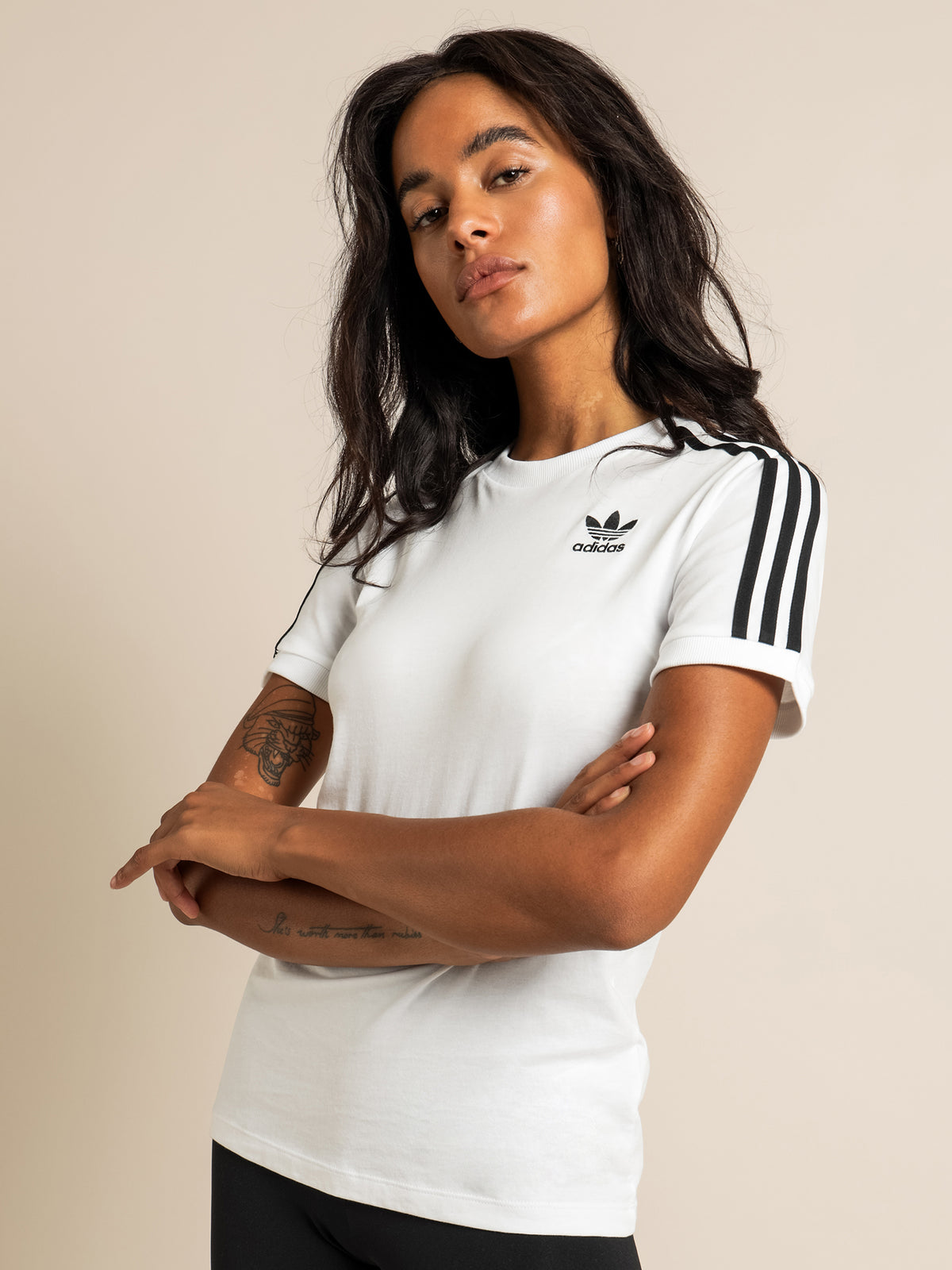 Adidas 3 Stripes T-Shirt | White