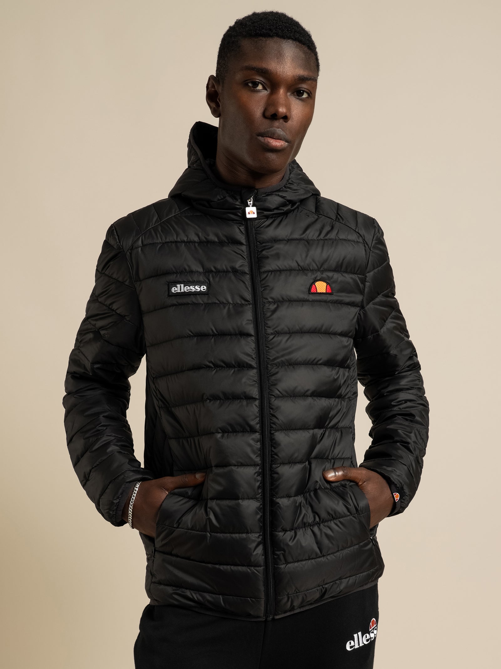 Clothing Ellesse Black Puffer Jacket Mens Lombardy Puffer Jacket