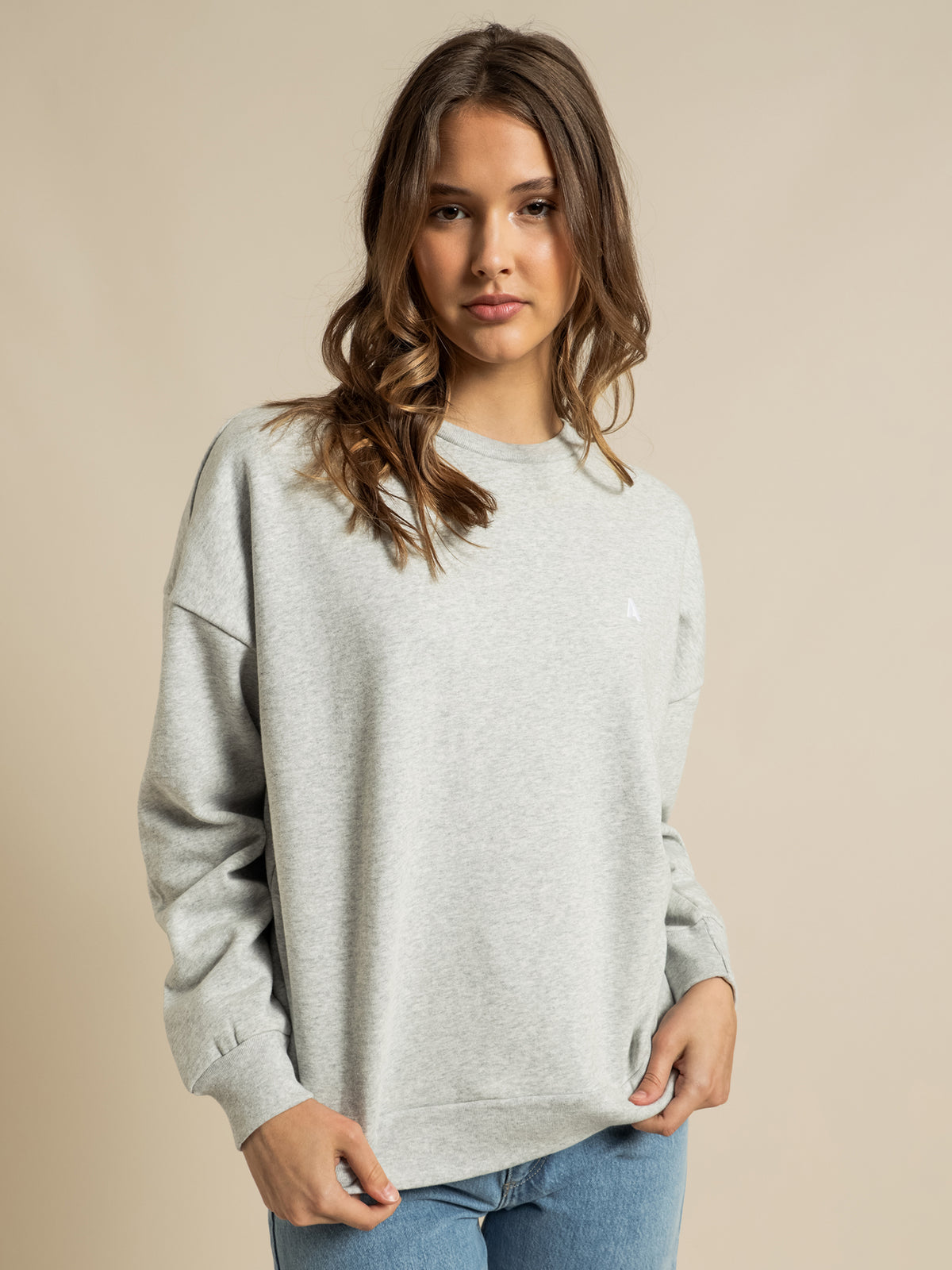 A Oversized Sweater in Grey Marle