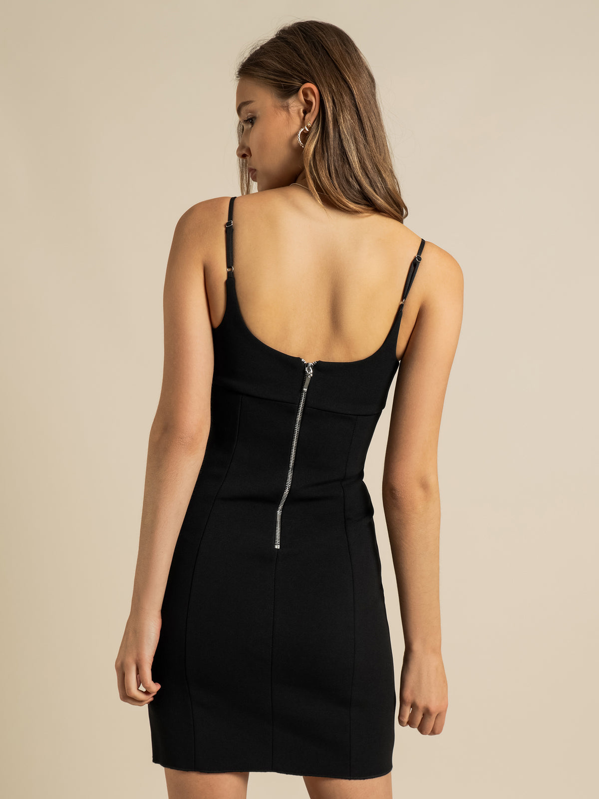 First Mse Jenna Bonded Crepe Mini Dress Black | Glue Store First Mse Jenna Bonded Crepe Mini Dress Black | Glue Store