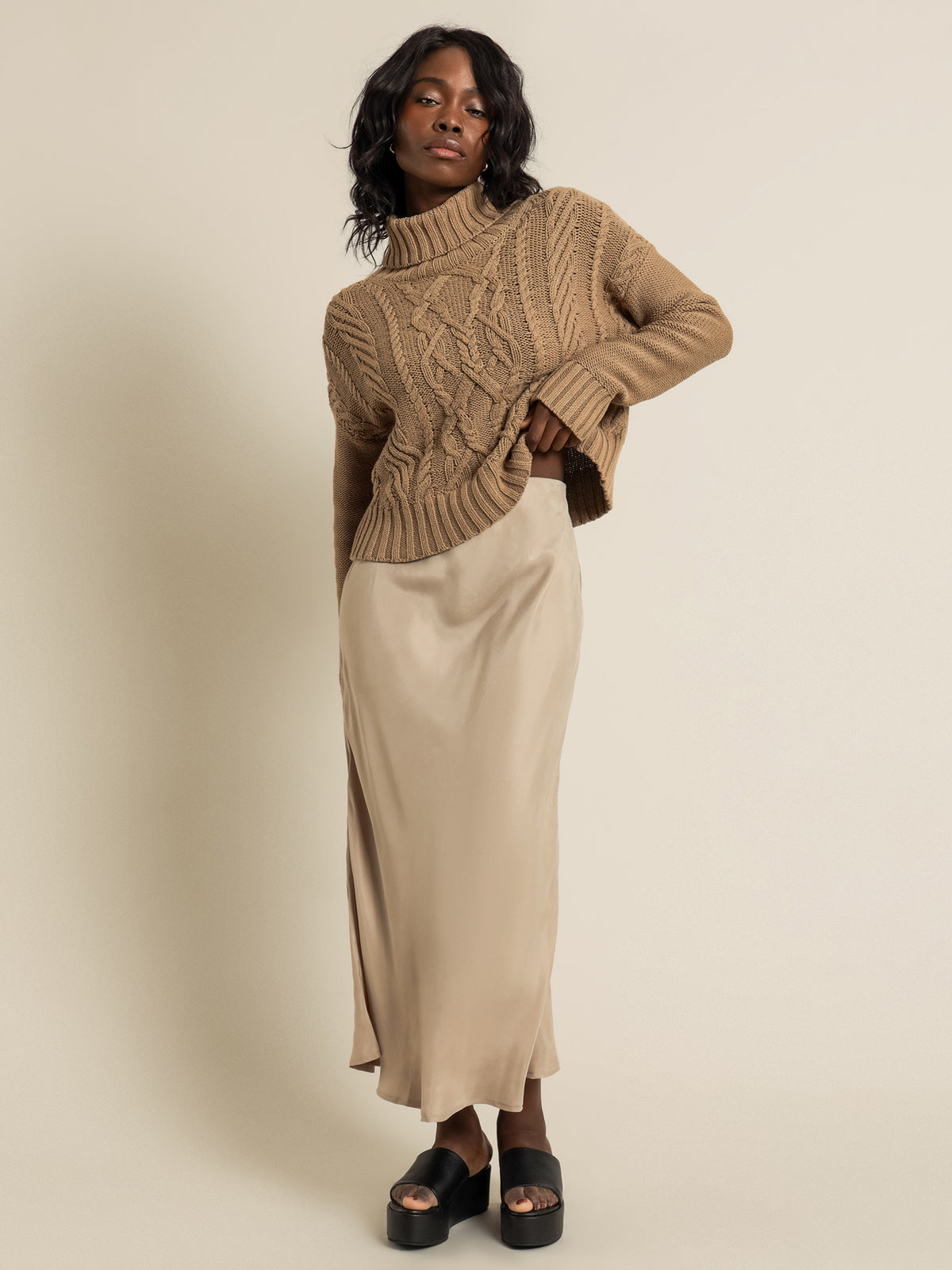 Dorian Cable Knit in Mocha