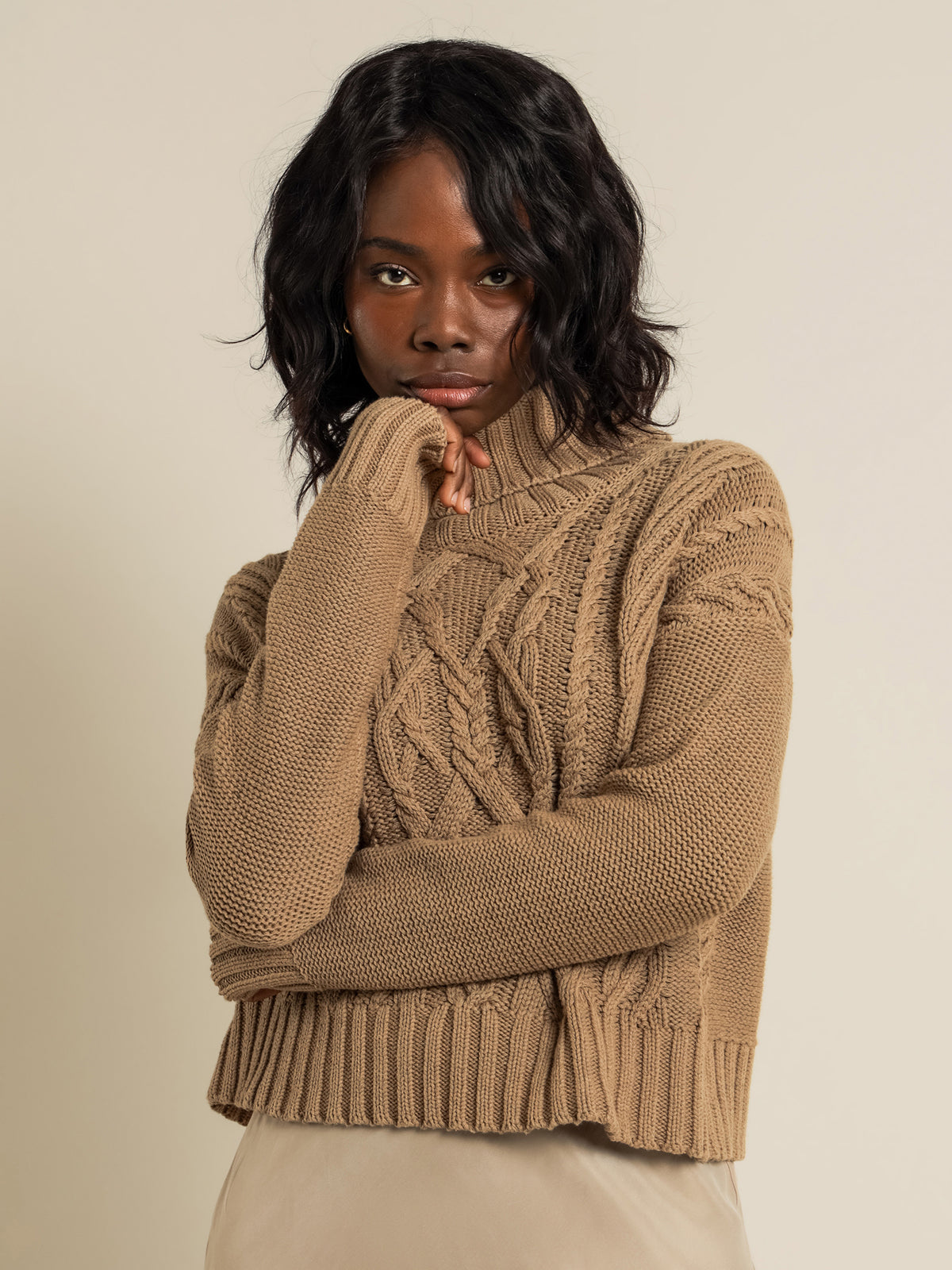 Dorian Cable Knit in Mocha