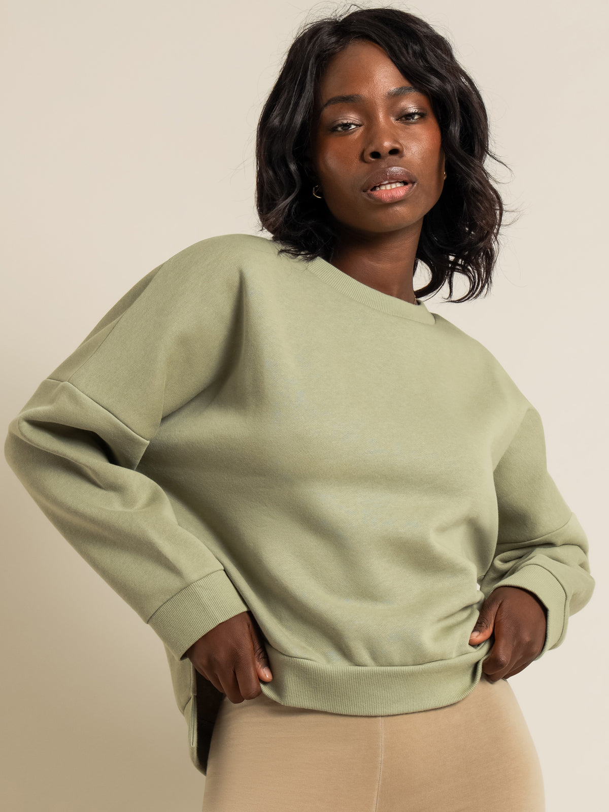 Carter Classic Oversized Sweater in Washed Sage