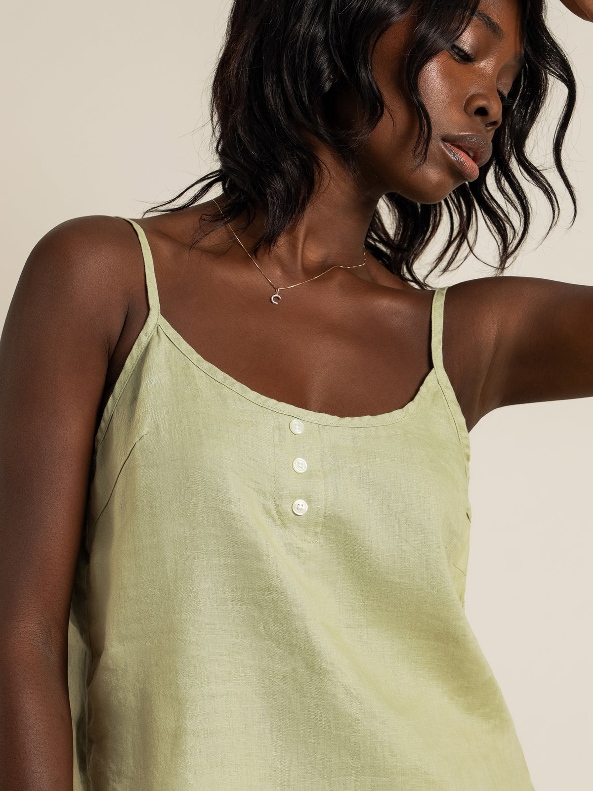 Linen Lounge Cami in Washed Sage