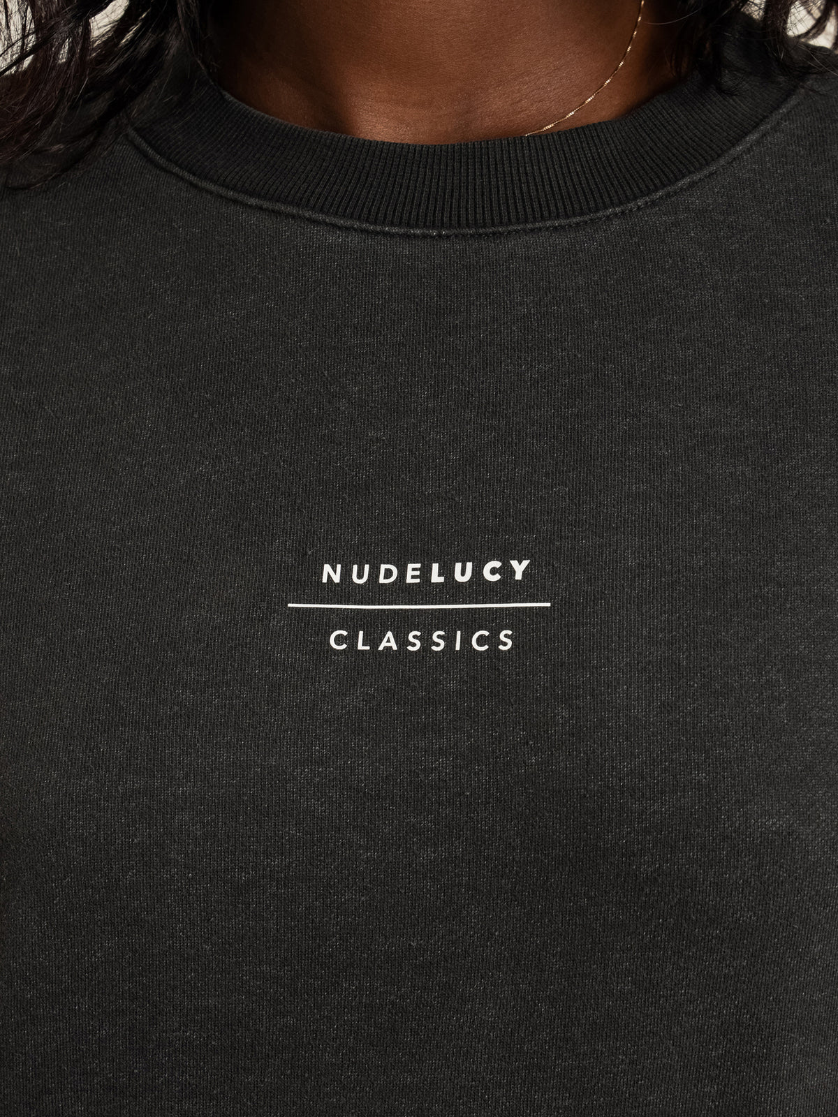 Nude Classics Slogan Sweatshirt in Coal