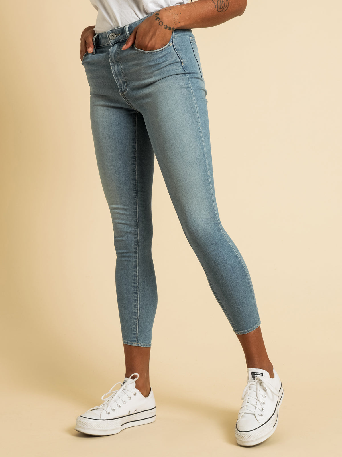 High Lisa Skinny Ankle Jeans in Blue Denim