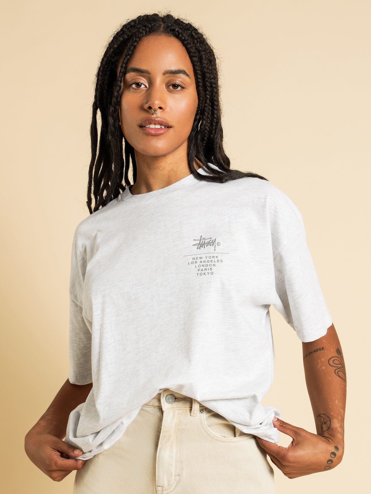 City Stack Relaxed T-Shirt in Snow Marle