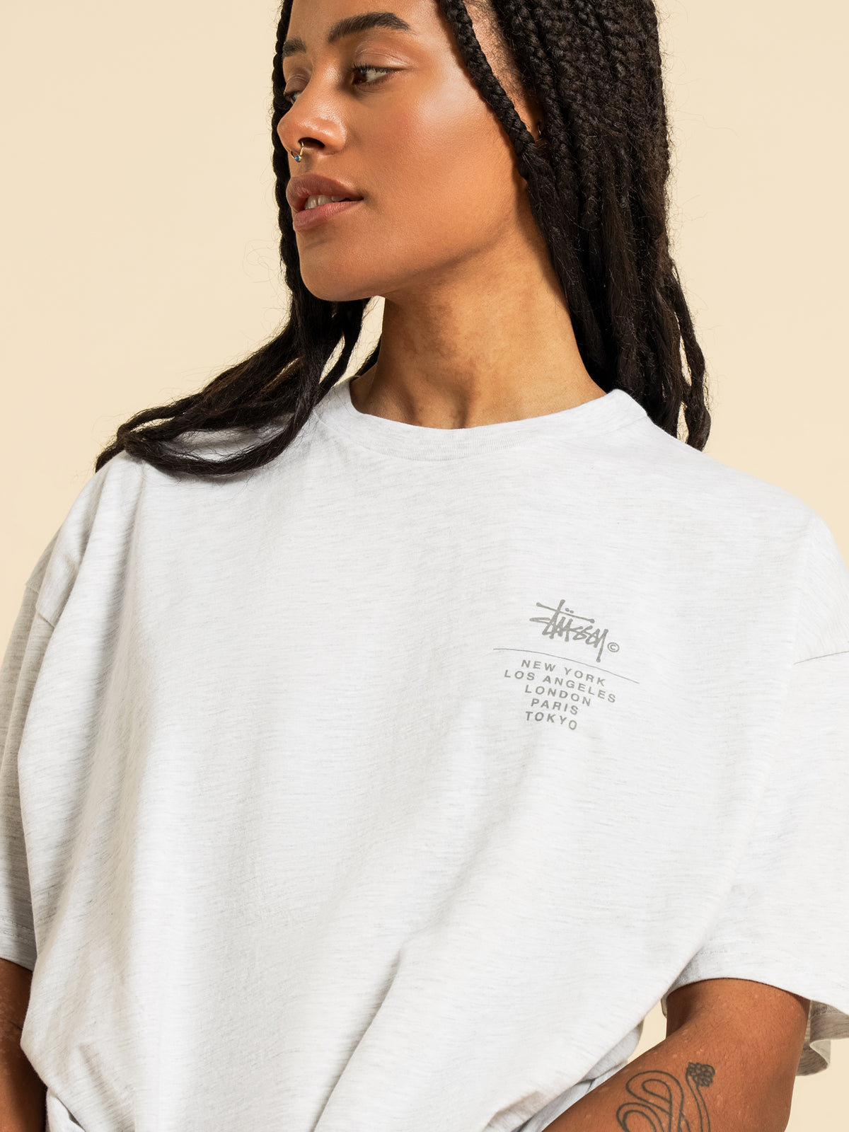 City Stack Relaxed T-Shirt in Snow Marle