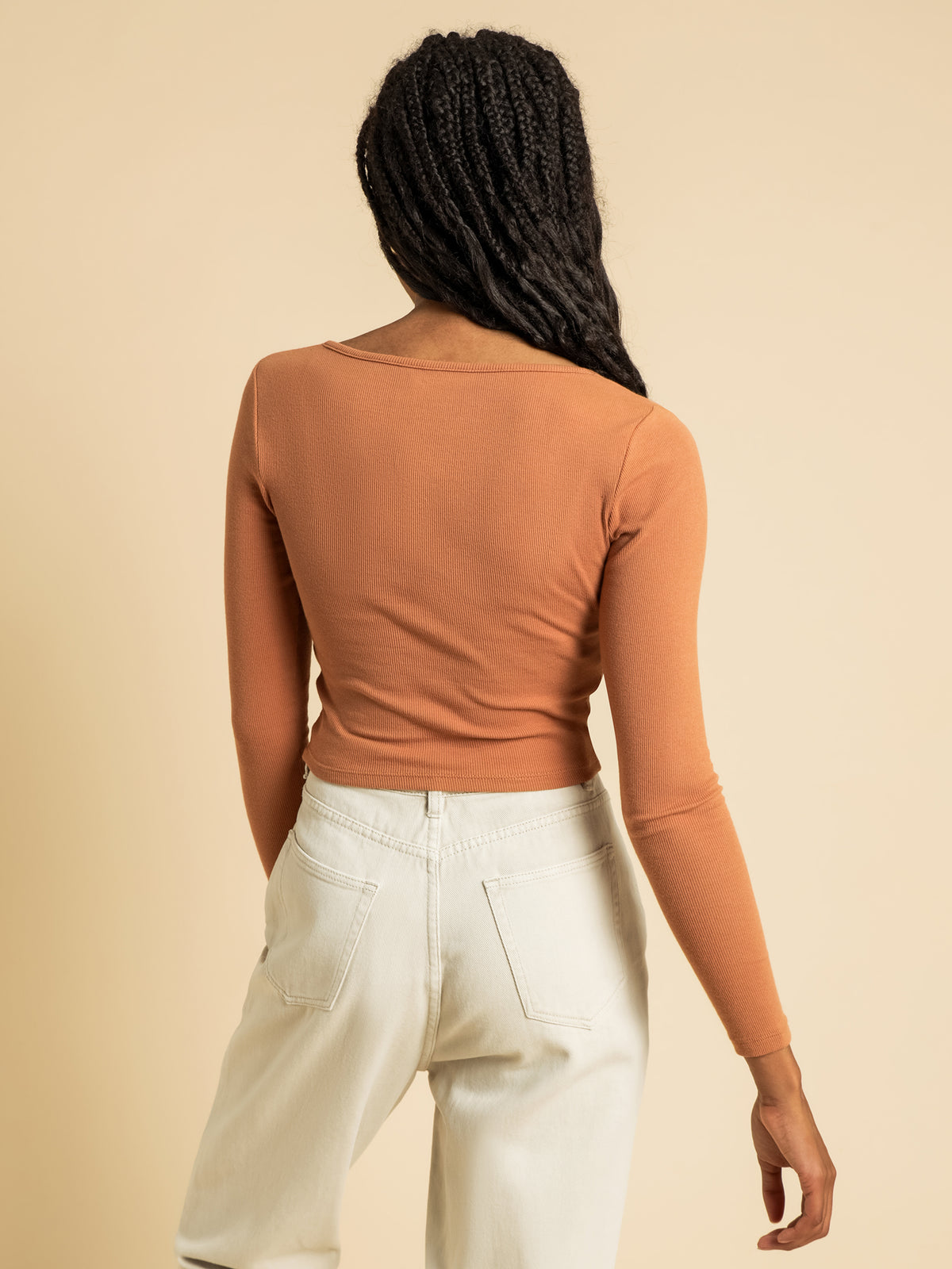 Beyond Her Yaz Notch Front Long Sleeve T-Shirt | Maple