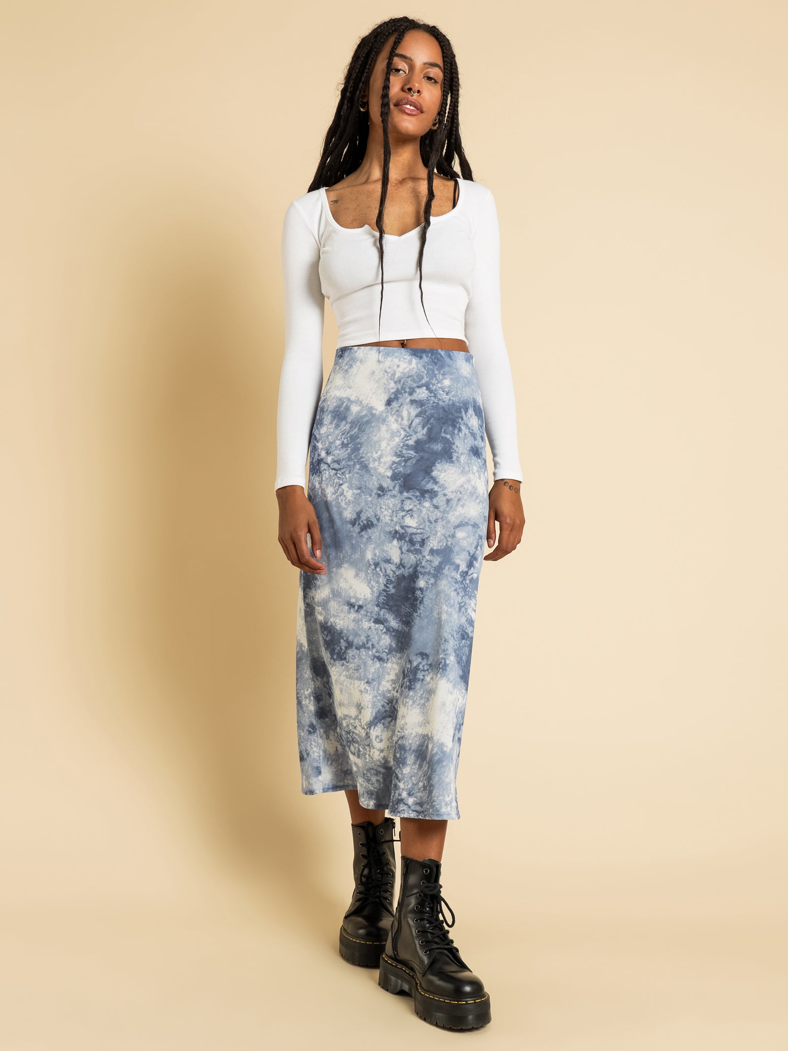 Kayla Tie Dye Midi Skirt - Main Image