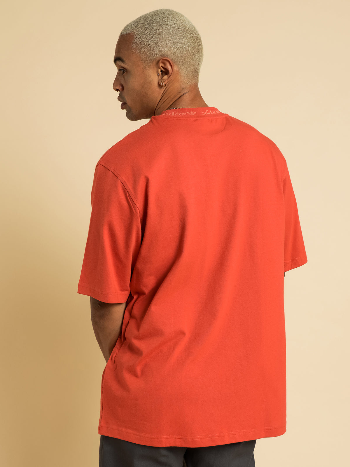 Rib Detail T-Shirt in Orange