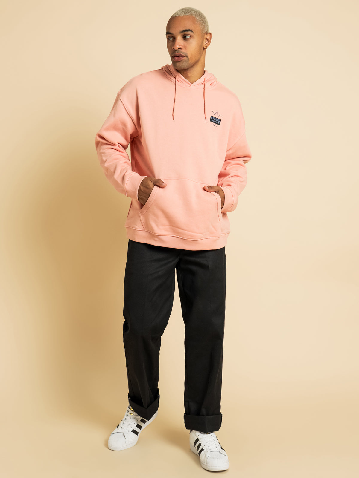 R.Y.V Abstract Trefoil Hoodie in Dusty Pink