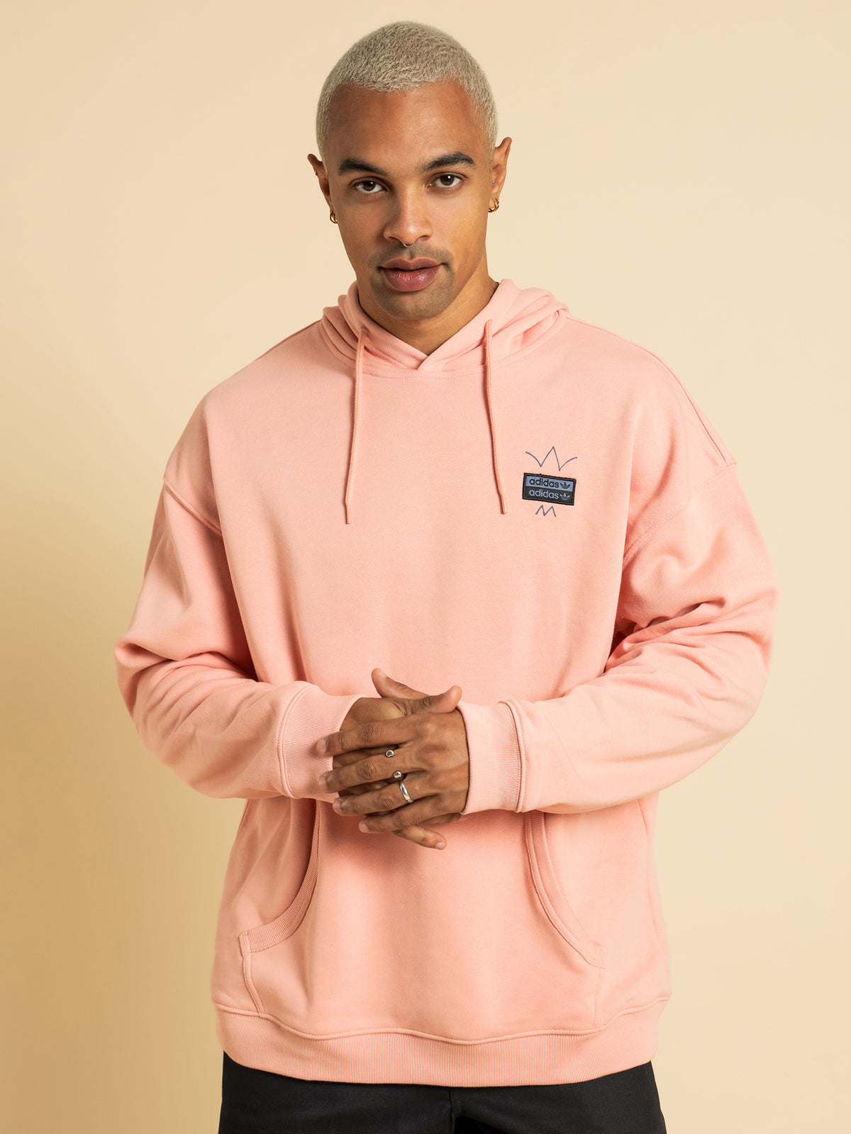 R.Y.V Abstract Trefoil Hoodie in Dusty Pink