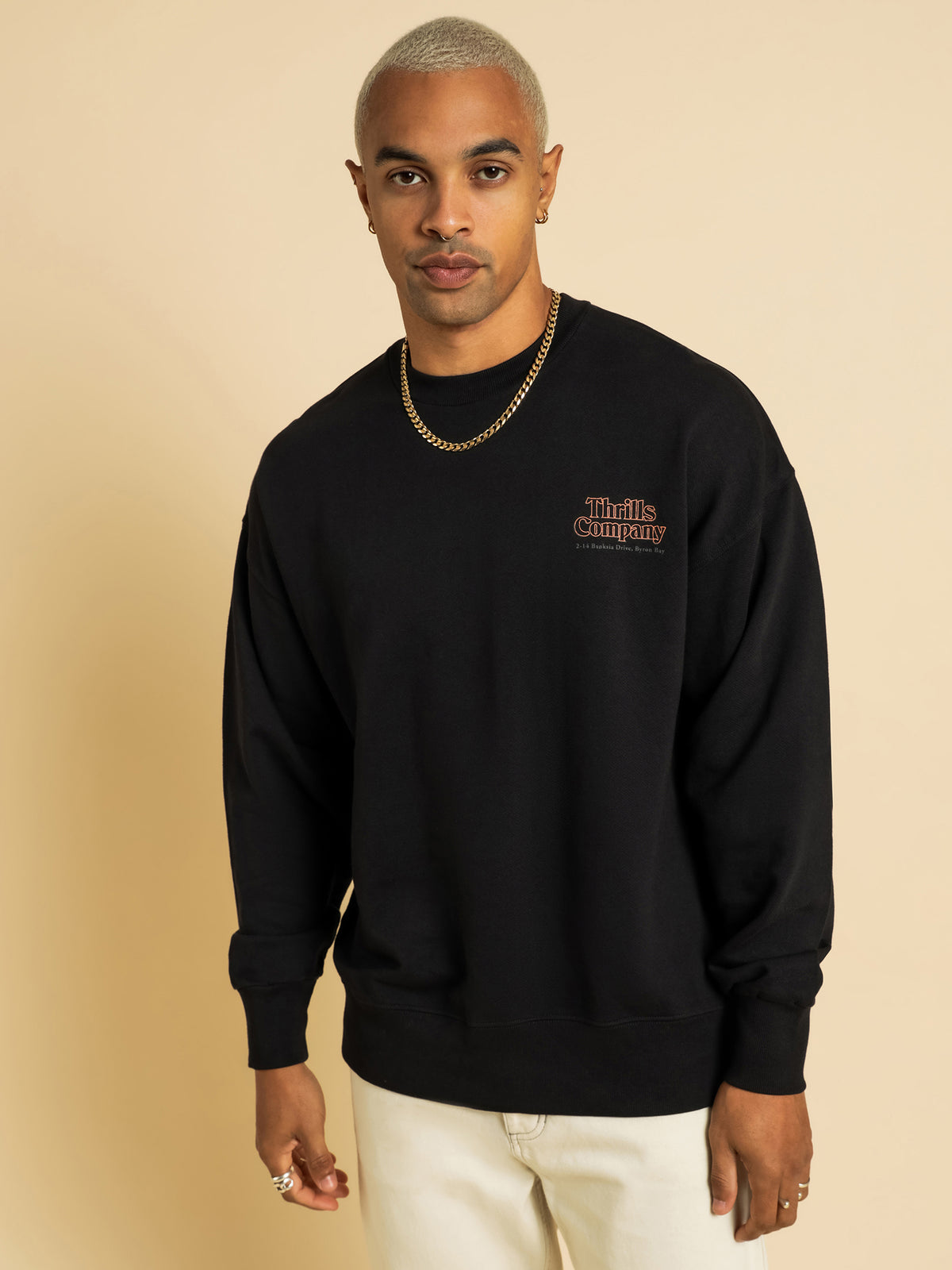 Company Pinline Stack Slouch Fit Crew