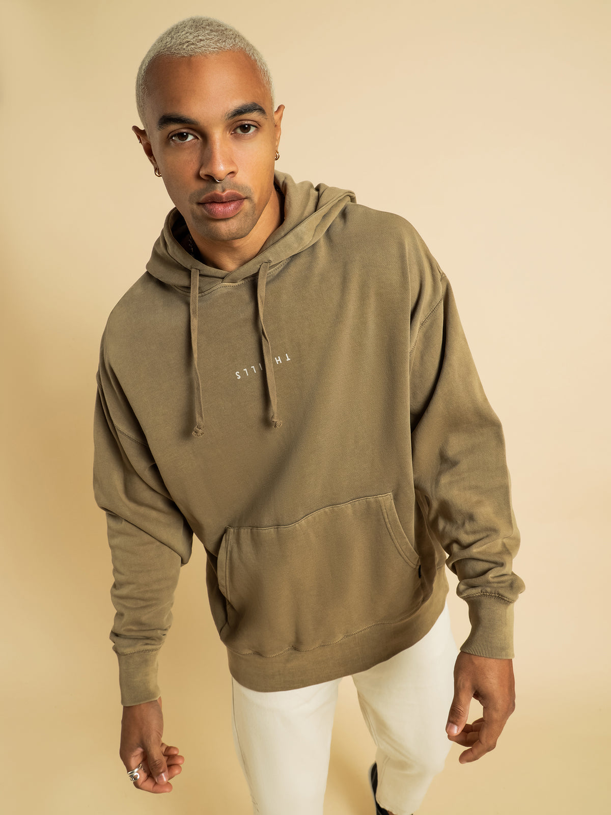 Thrills Slouch Hoodie in Moss