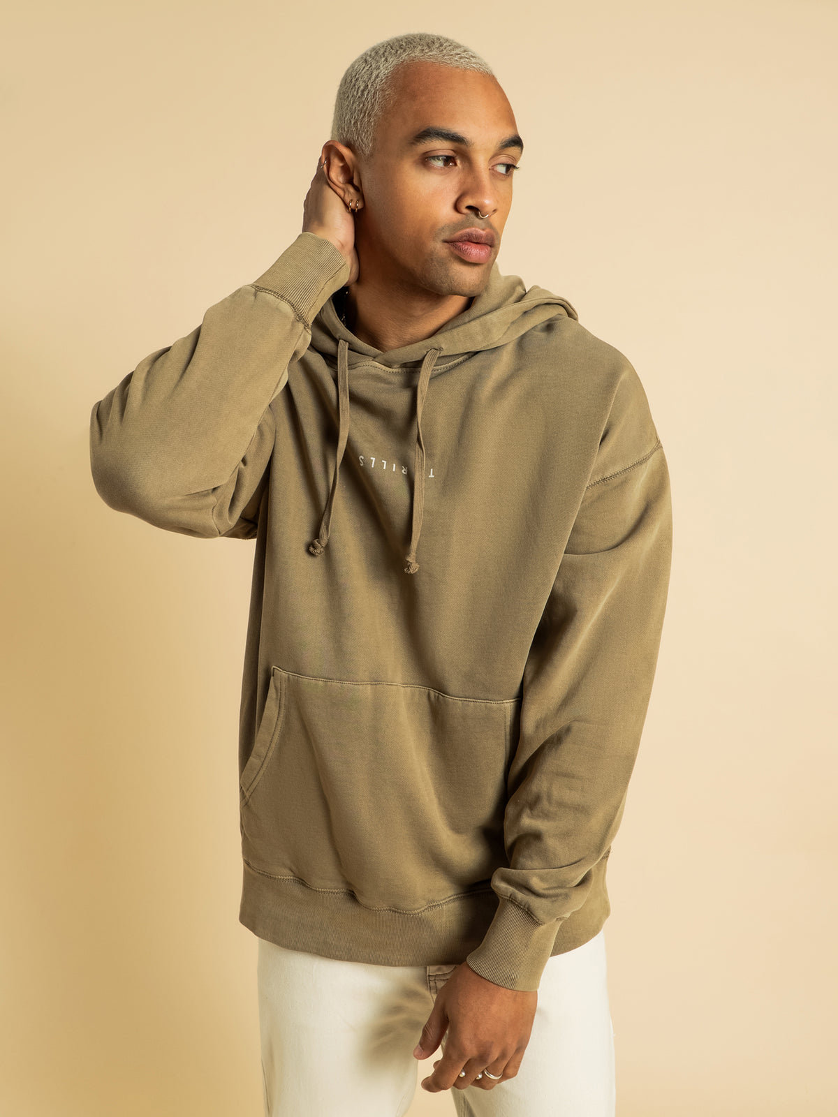 Thrills Slouch Hoodie in Moss