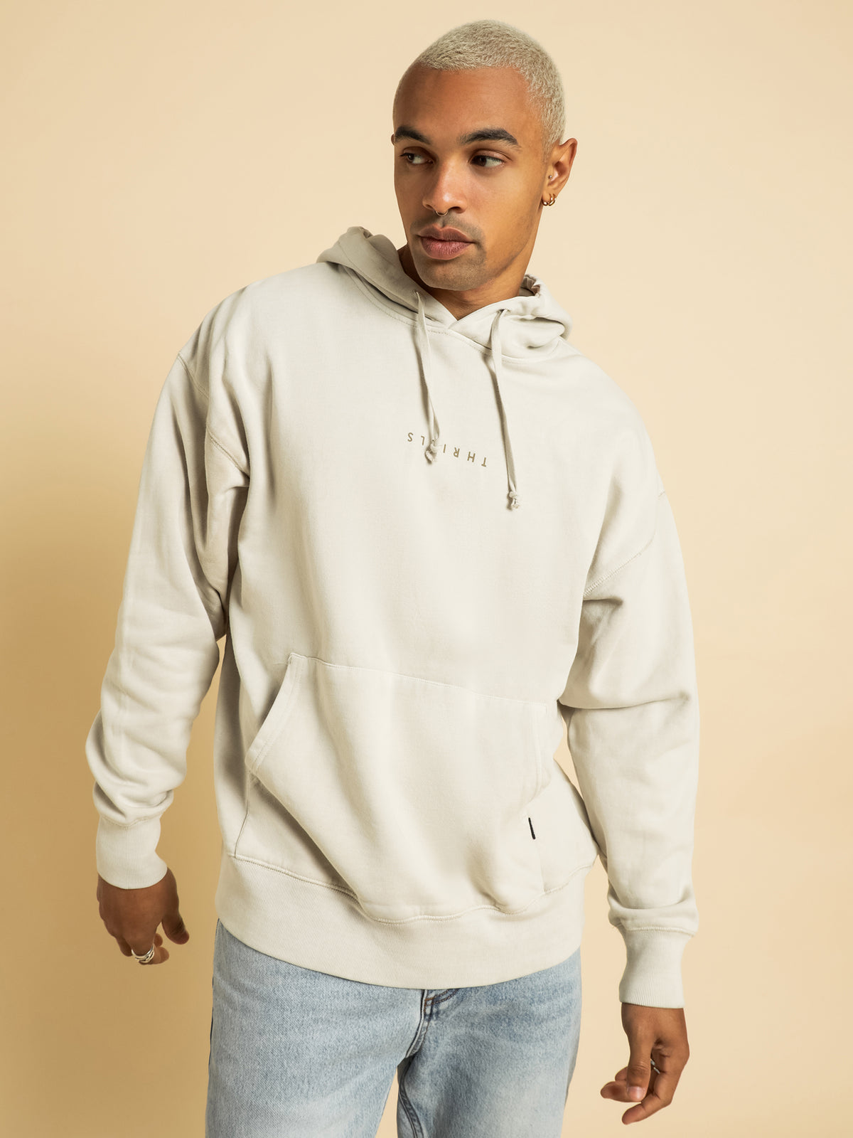 Thrills Slouch Hoodie in Cement