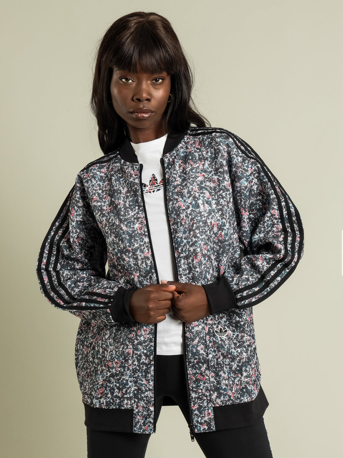 Adidas Loose-Fit Long Bomber Jacket | Multi
